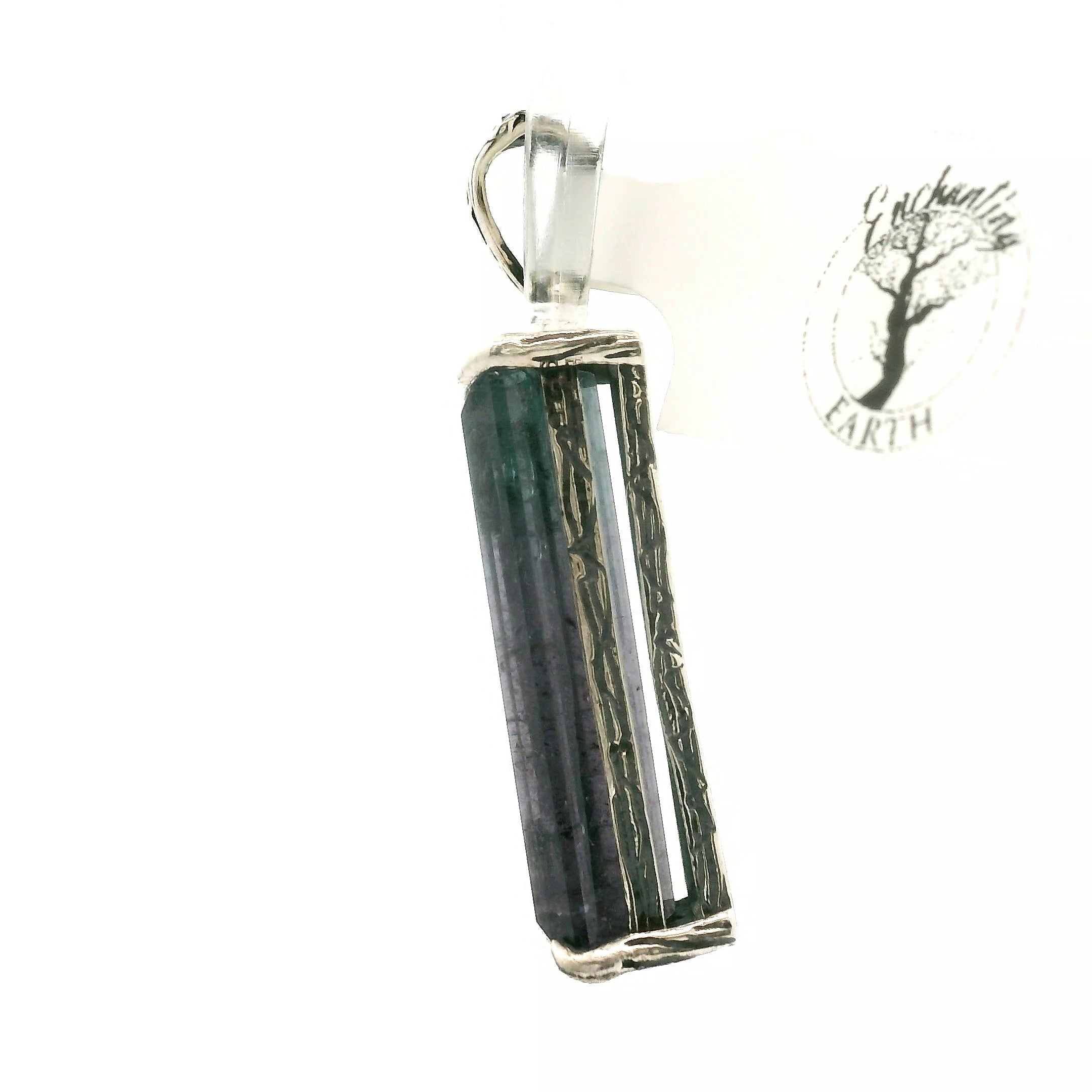 Nightshade Tourmaline Bad Witch Pendant .925 Silver for Spiritual Growth and Renewal