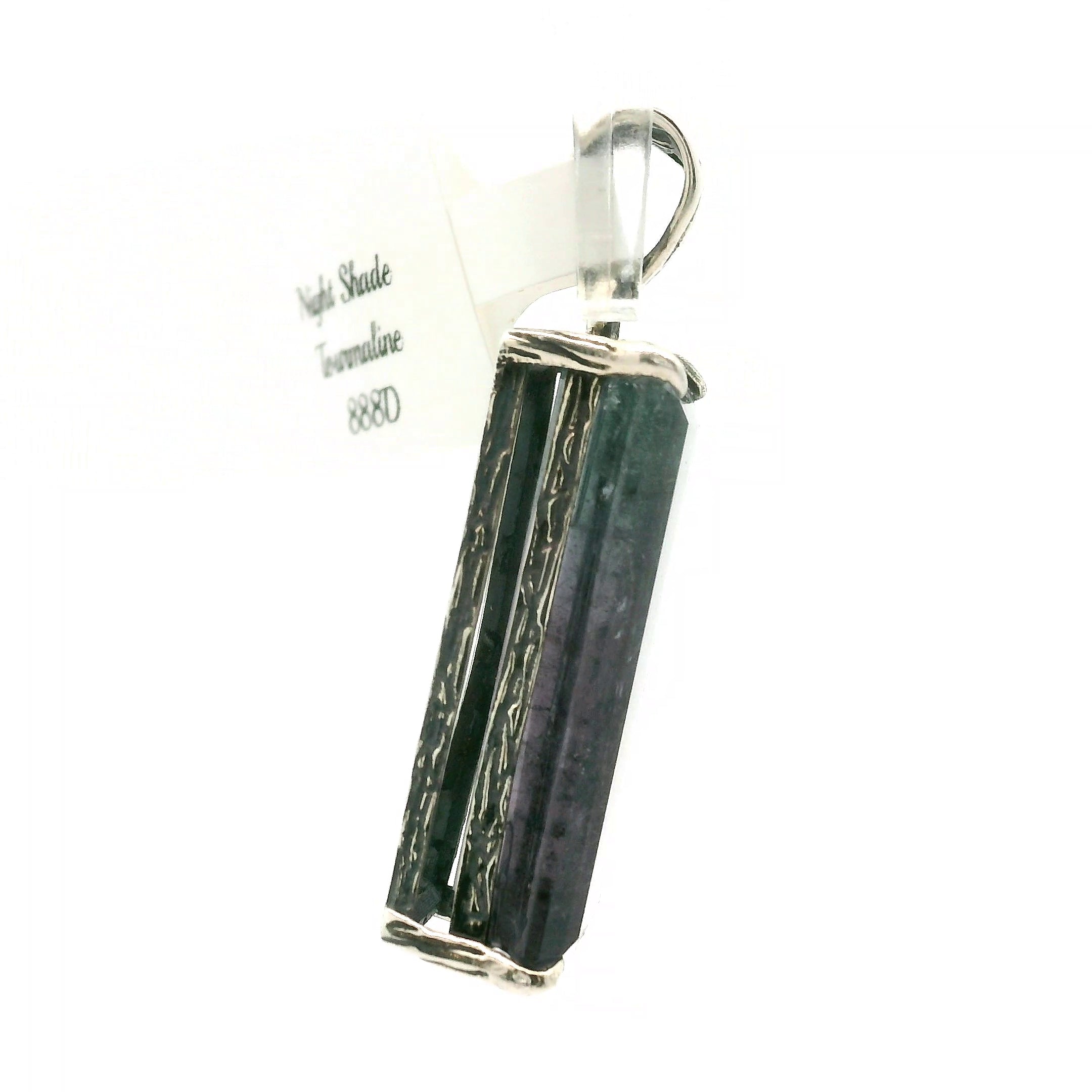 Nightshade Tourmaline Bad Witch Pendant .925 Silver for Spiritual Growth and Renewal