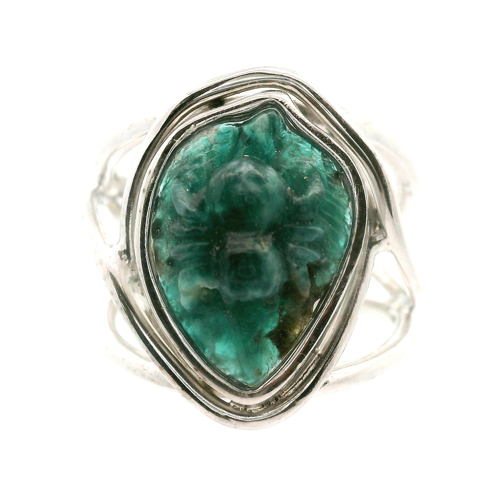 Grandidierite Spider Cuff Ring .925 Silver for Enhancing Intuition and Weaving of Personal Destiny