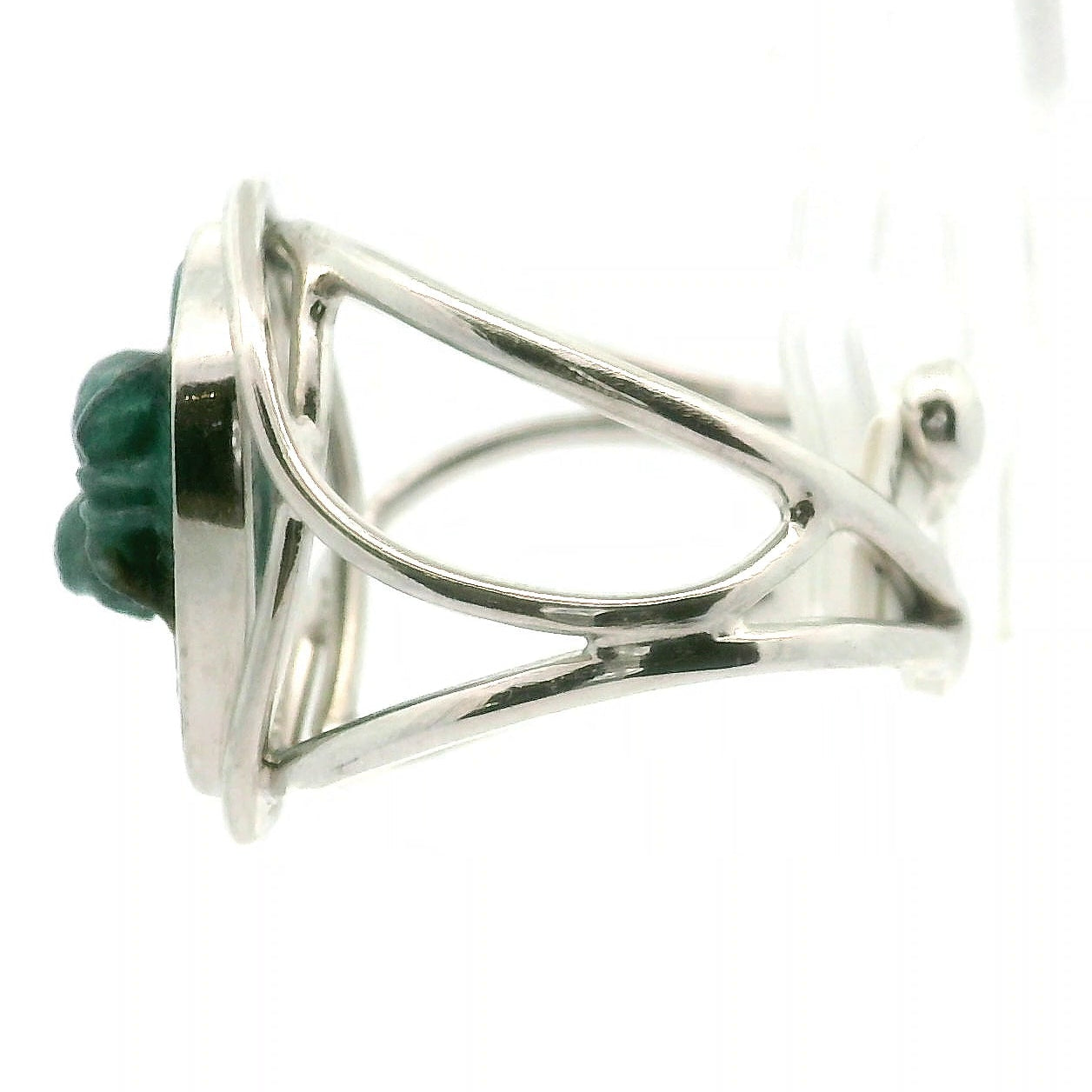 Grandidierite Spider Cuff Ring .925 Silver for Enhancing Intuition and Weaving of Personal Destiny