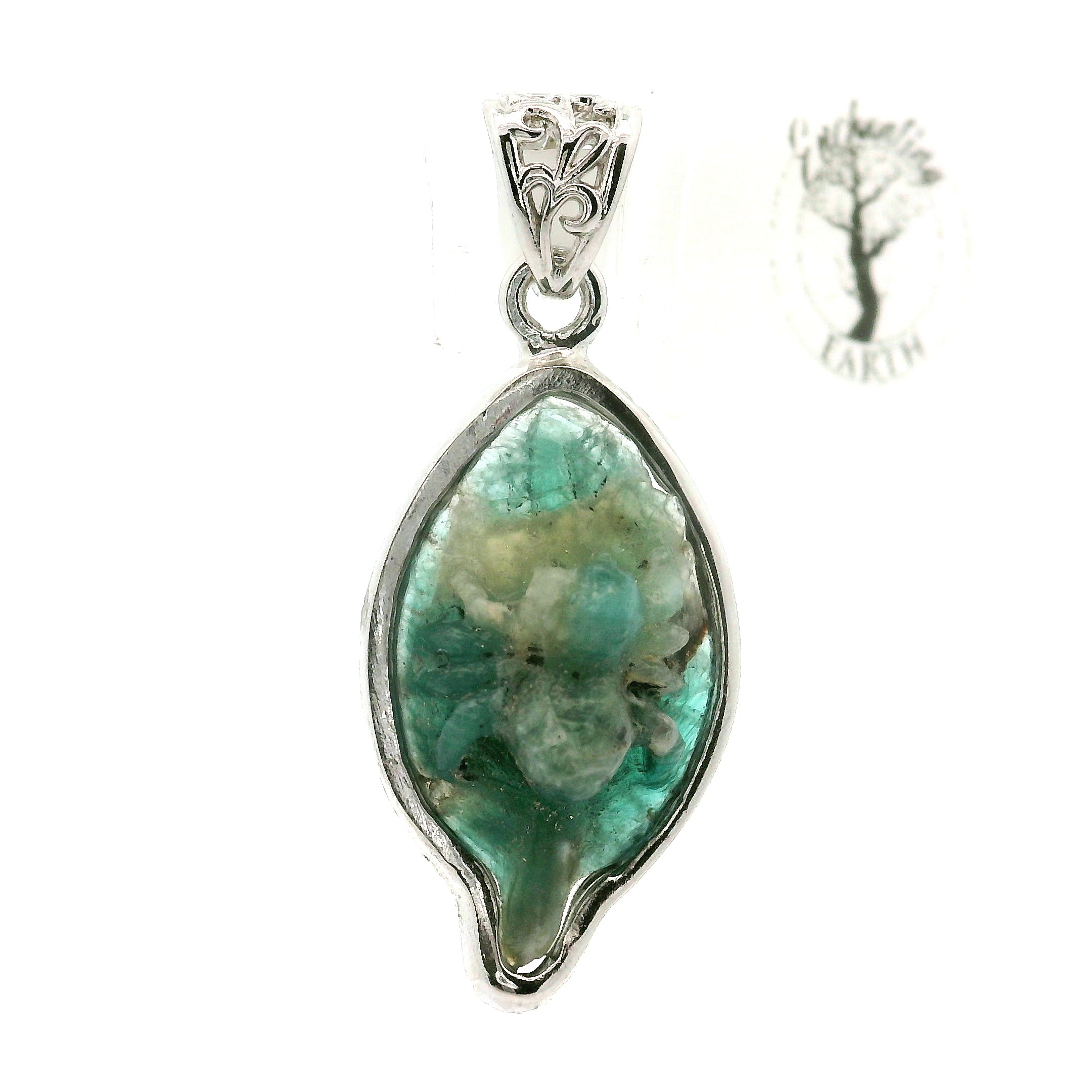 Grandidierite Spider Pendant .925 Silver for Enhancing Intuition and Weaving of Personal Destiny