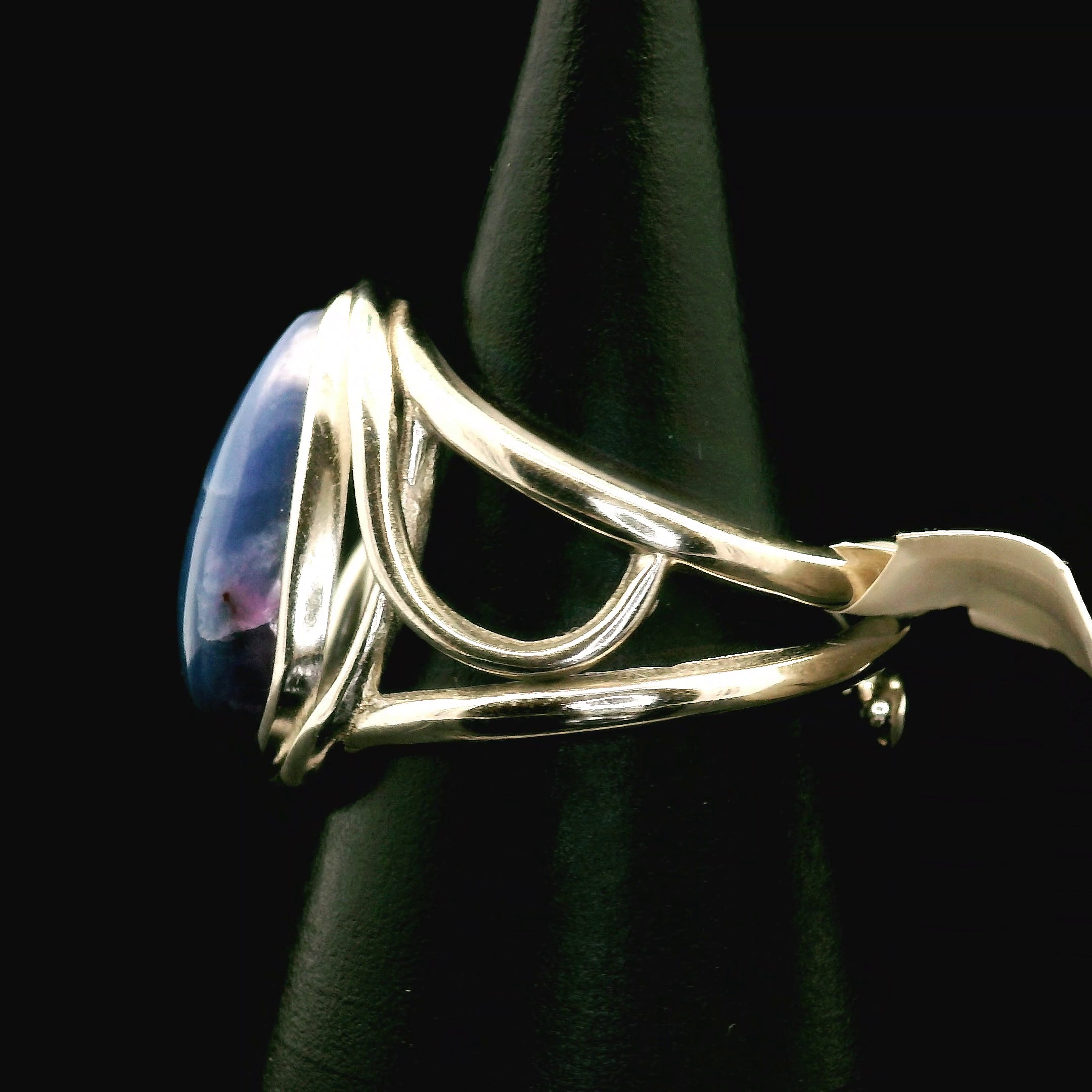 Richterite Cuff Ring 925 Silver for Astral Travel, Dreamwork and Intuition