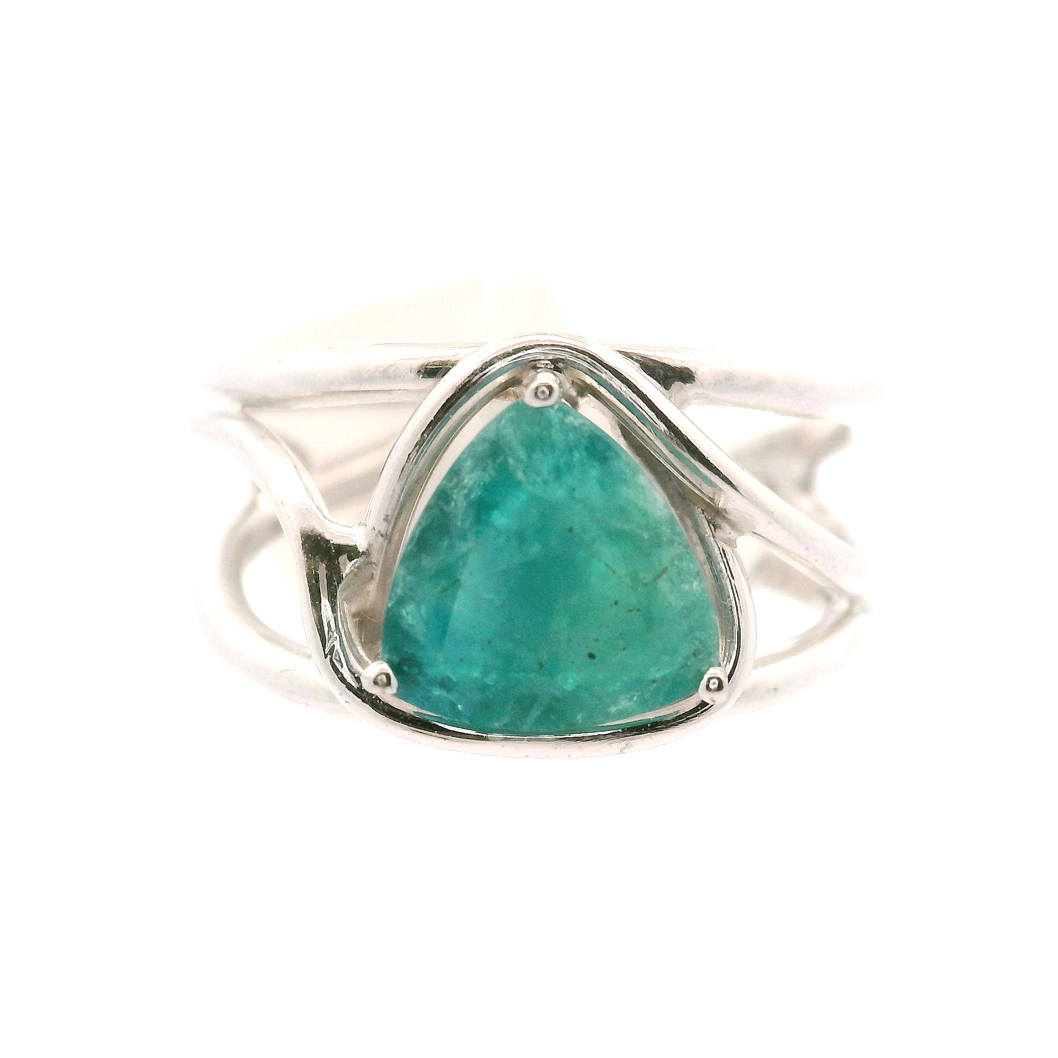 Sar-i-Sang Green Hauyne Midi Cuff Ring 925 Silver for Intuition, Purification and Meditation