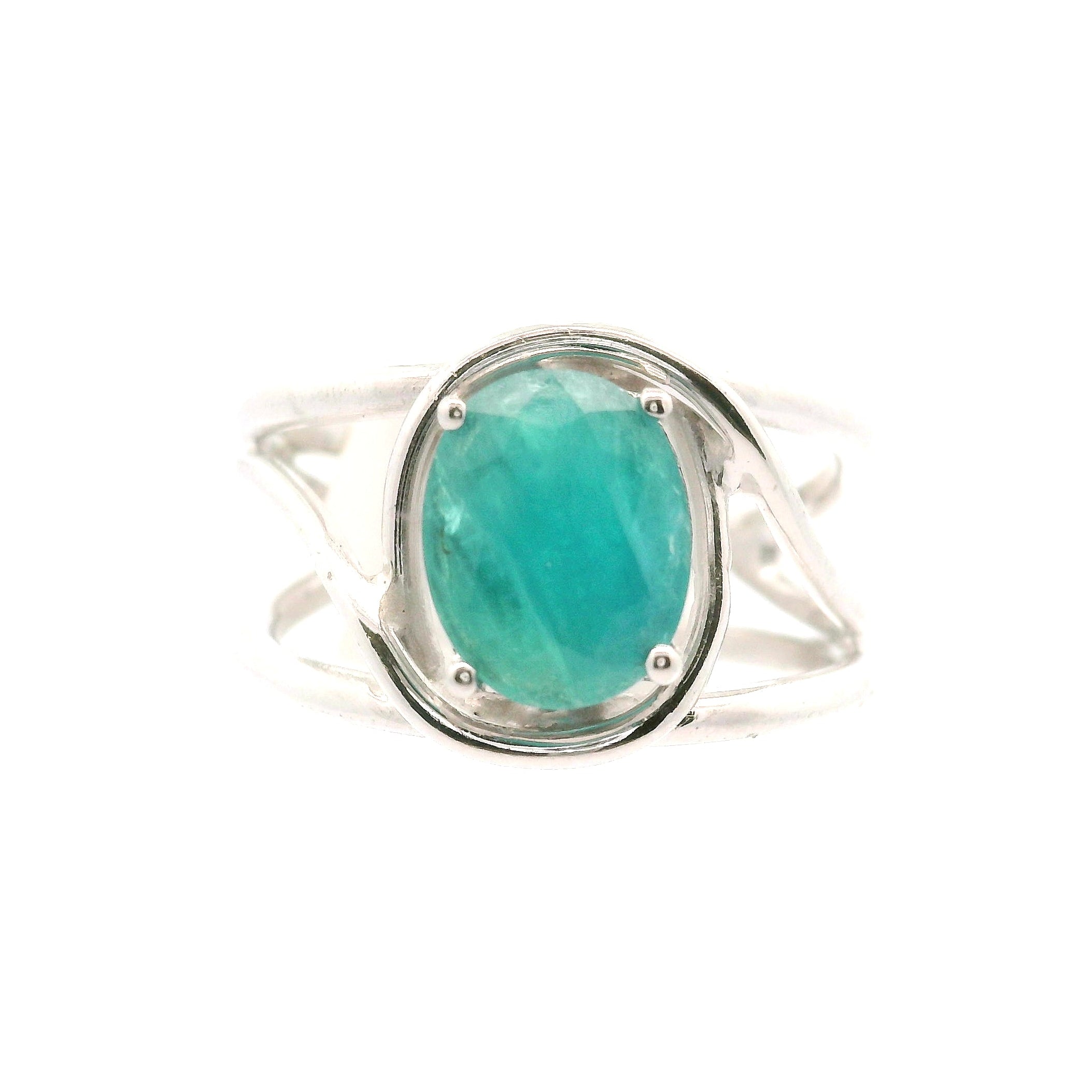 Sar-i-Sang Green Hauyne Midi Cuff Ring 925 Silver for Intuition, Purification and Meditation