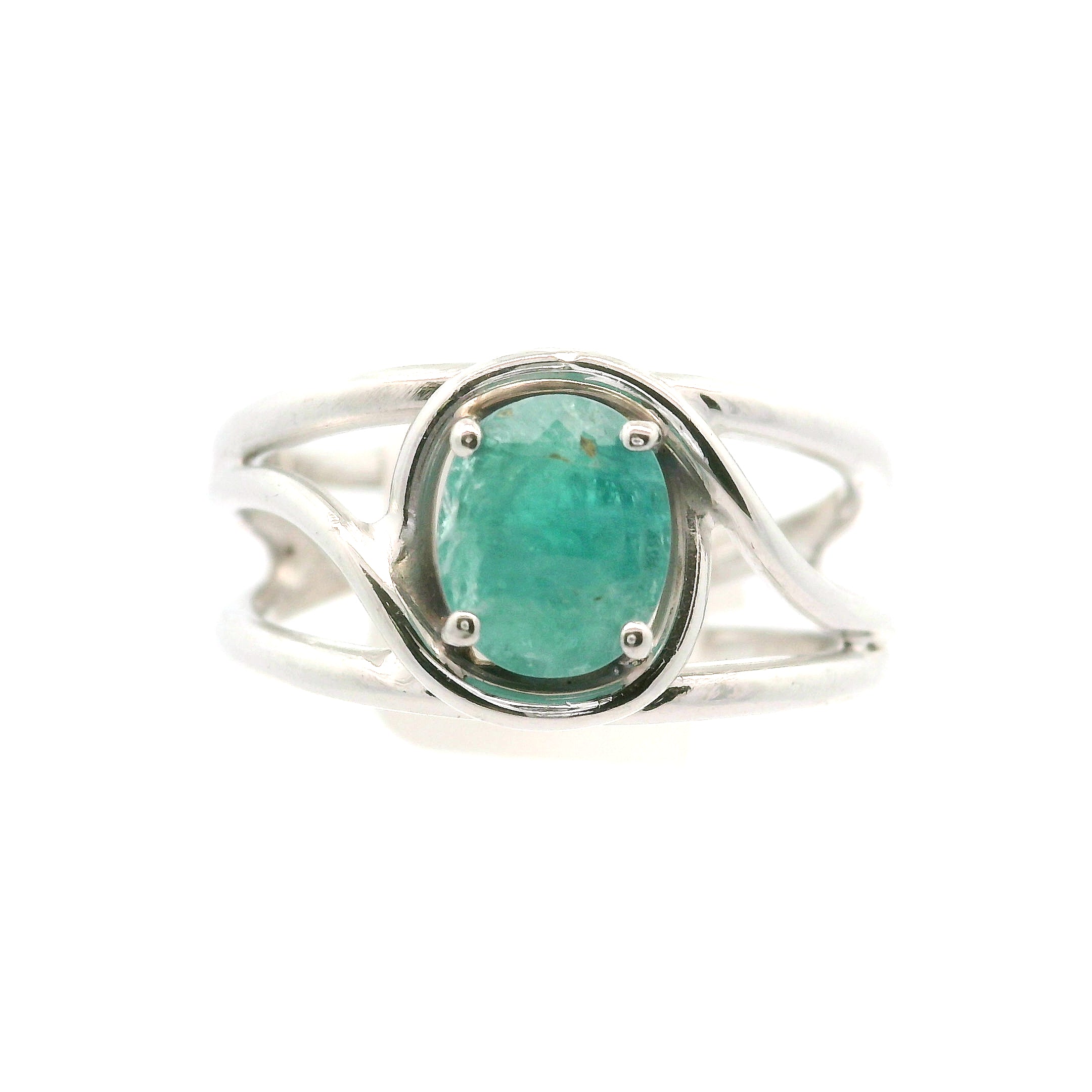 Sar-i-Sang Green Hauyne Midi Cuff Ring 925 Silver for Intuition, Purification and Meditation