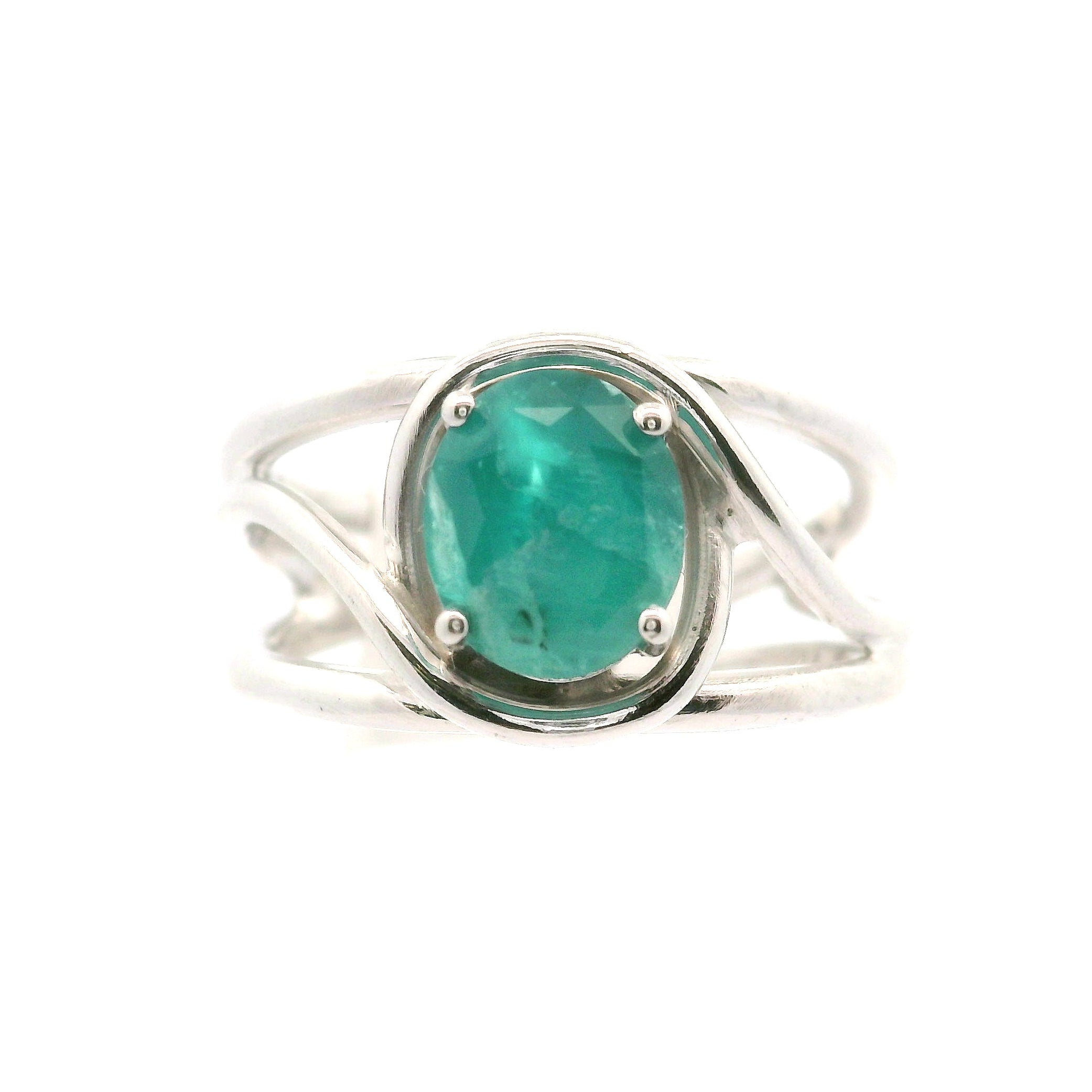 Sar-i-Sang Green Hauyne Midi Cuff Ring 925 Silver for Intuition, Purification and Meditation