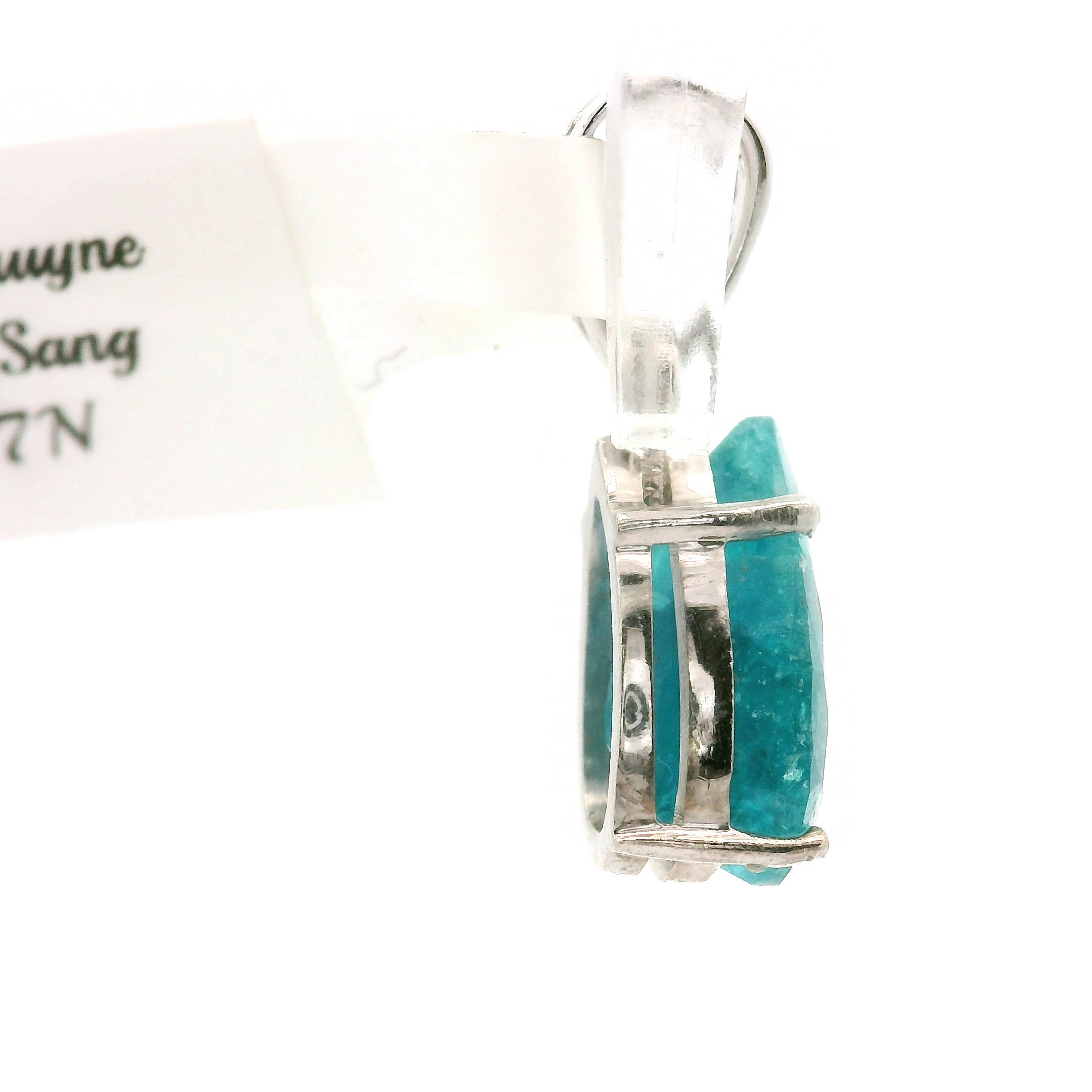 Sar-i-Sang Green Hauyne Pendant 925 Silver for Intuition, Purification and Meditation