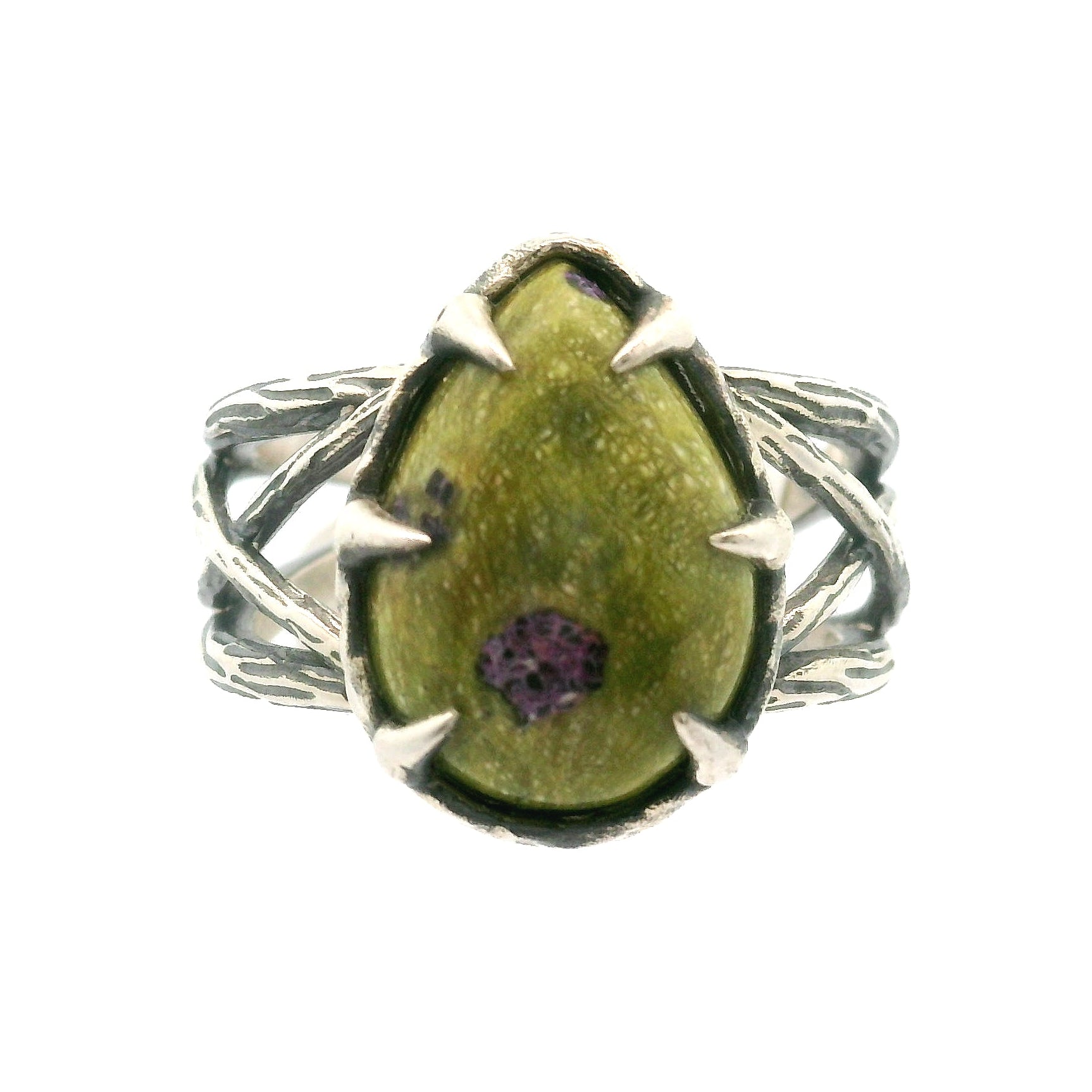 Atlantisite Bad Witch Cuff Ring .925 Silver with Rhodium Plating for Inner Peace and Improved Self Esteem