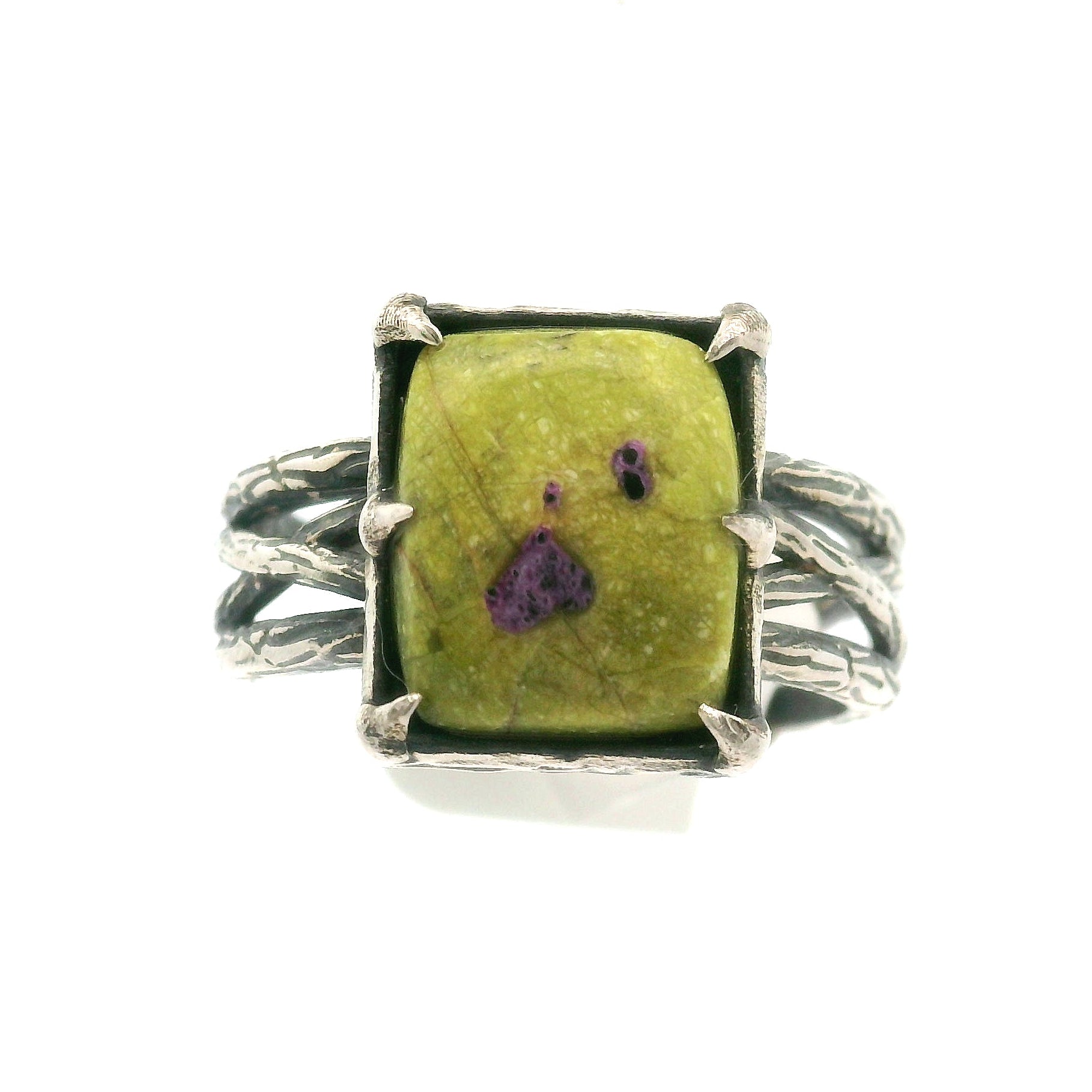 Atlantisite Bad Witch Cuff Ring .925 Silver with Rhodium Plating for Inner Peace and Improved Self Esteem