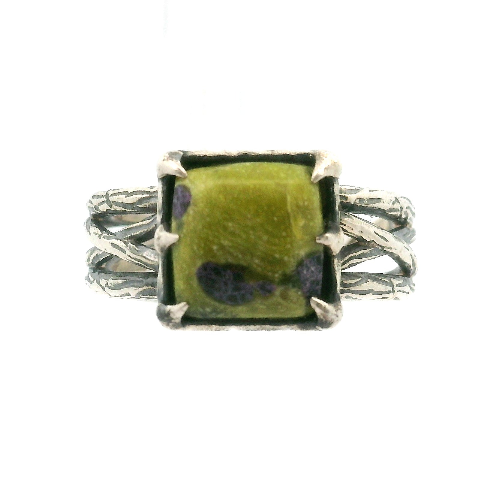 Atlantisite Bad Witch Cuff Ring .925 Silver with Rhodium Plating for Inner Peace and Improved Self Esteem