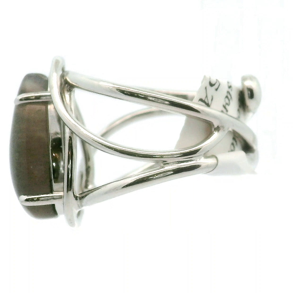 Black Moonstone Sunstone Cuff Ring .925 Silver for Creation, Divine Feminine, & Manifestation
