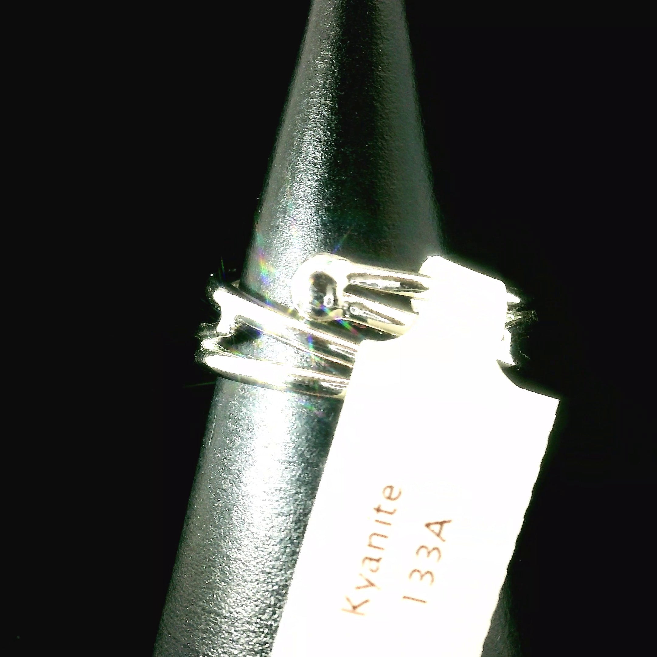 Kyanite Cuff Ring .925 Silver for Energetic Clearing and Purification