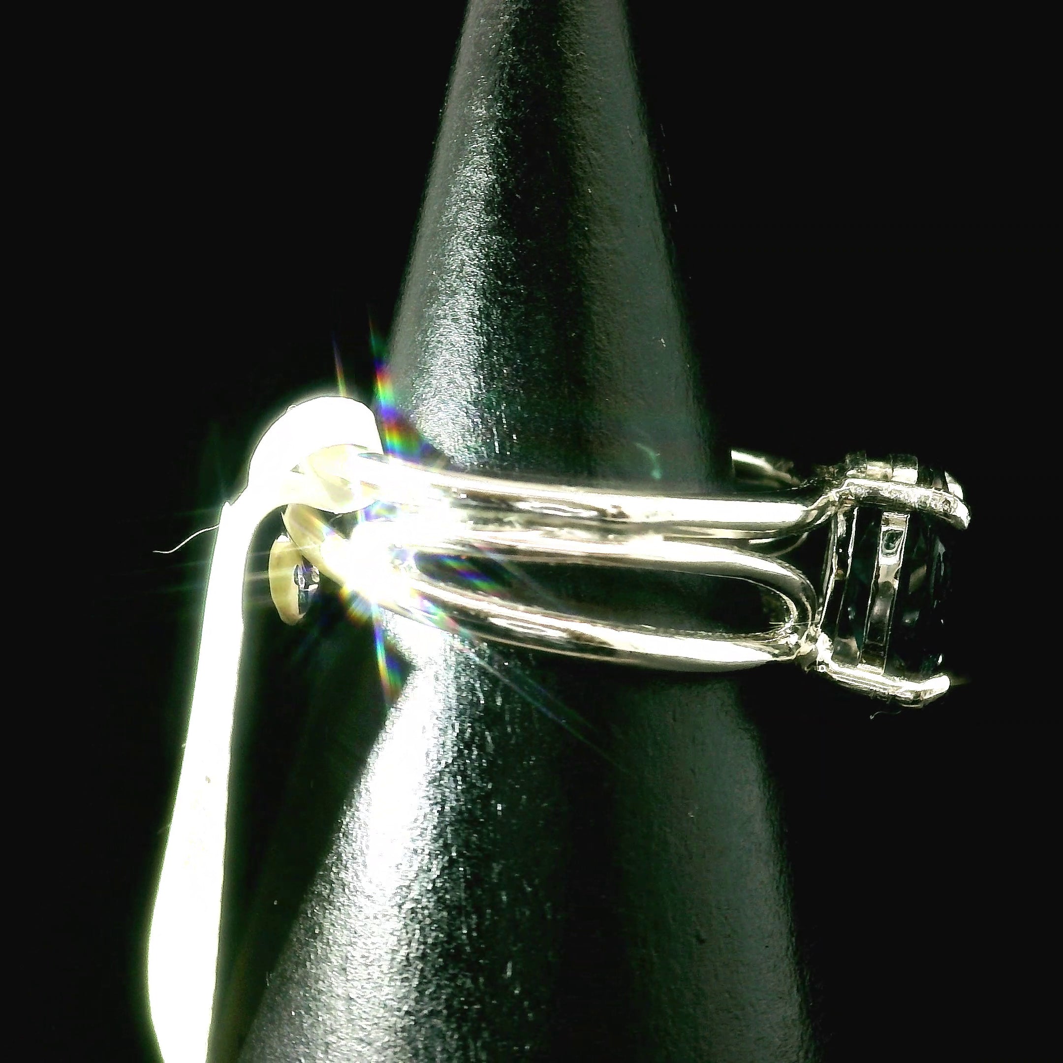 Kyanite Cuff Ring .925 Silver for Energetic Clearing and Purification