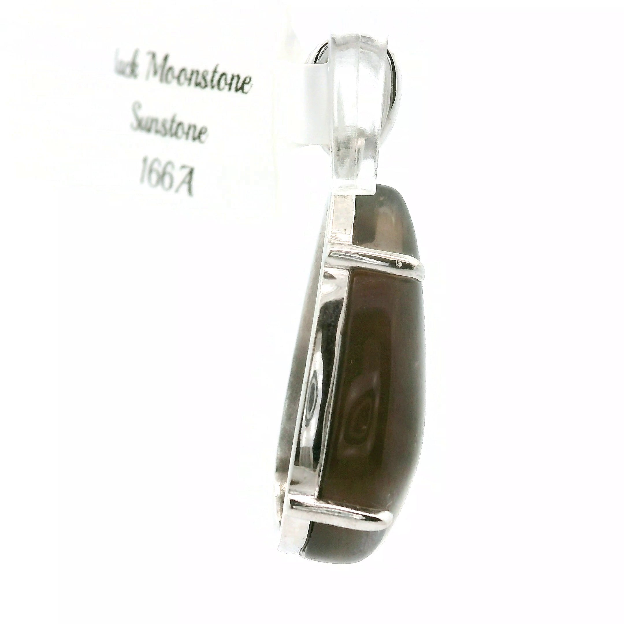 Black Moonstone Sunstone Pendant .925 Silver for Creation, Divine Feminine, & Manifestation