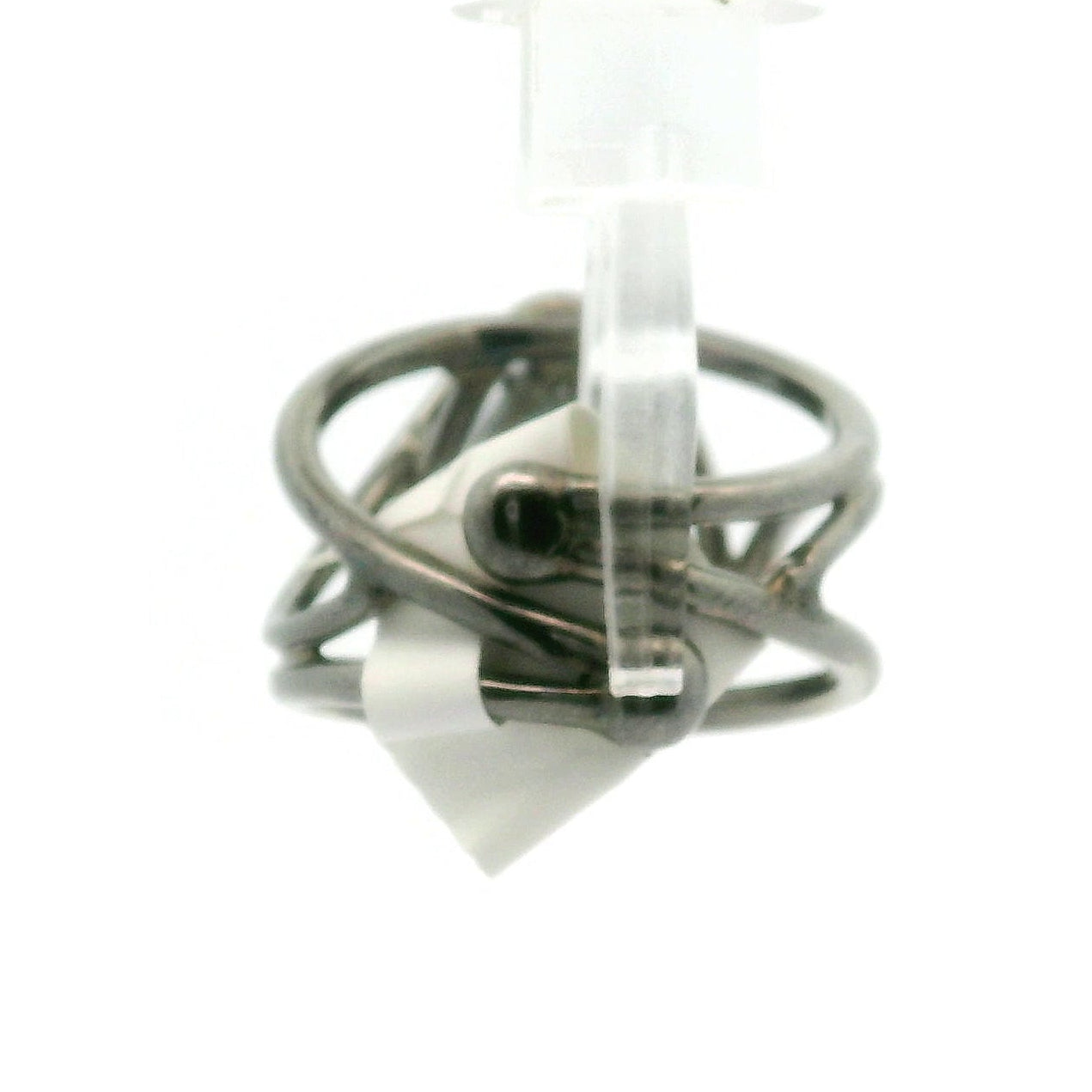 Smokey Moissanite Teardrop Adjustable Cuff Ring .925 Silver for Enlightenment, Inner Peace & Spiritual Transformation