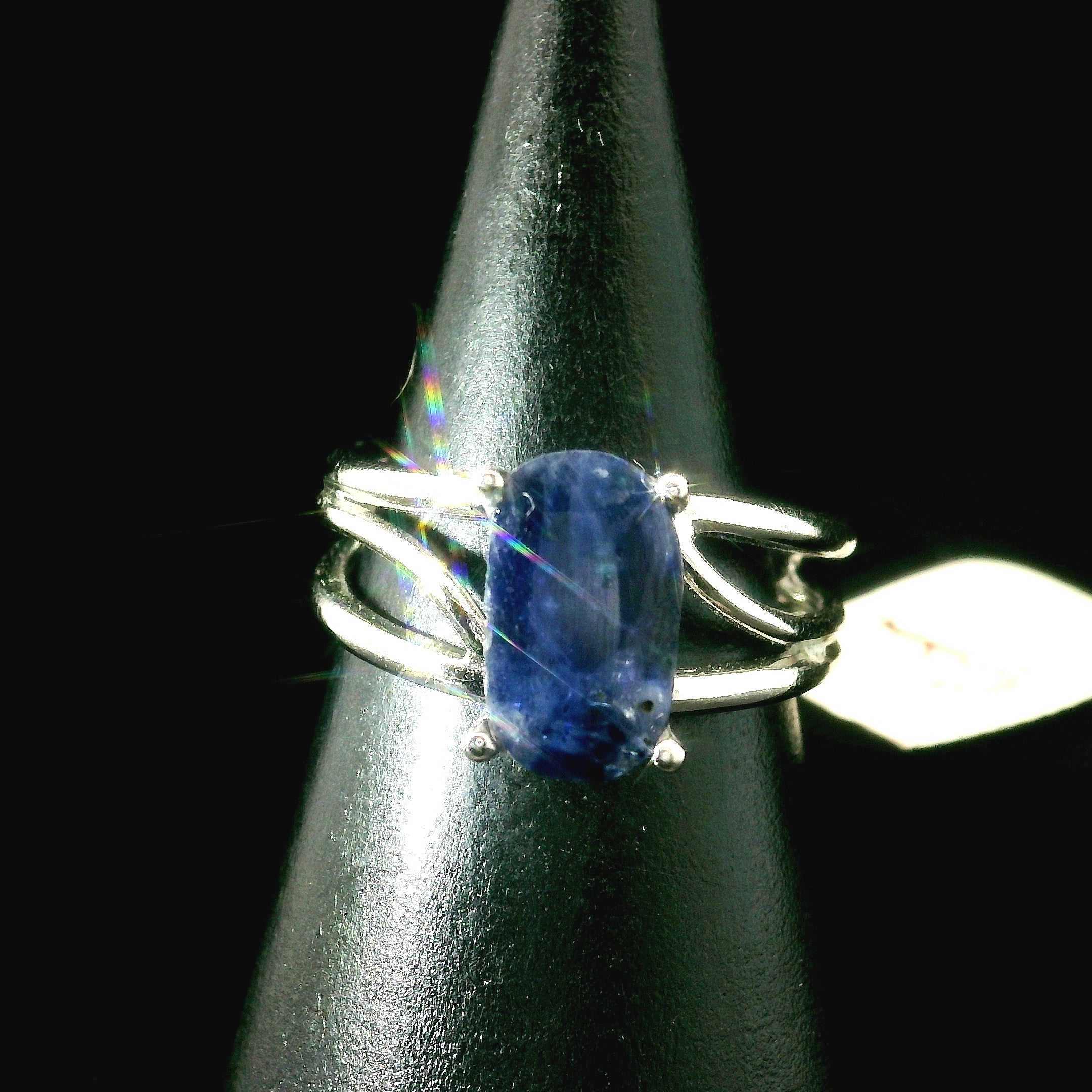 Kyanite Cuff Ring .925 Silver for Energetic Clearing and Purification