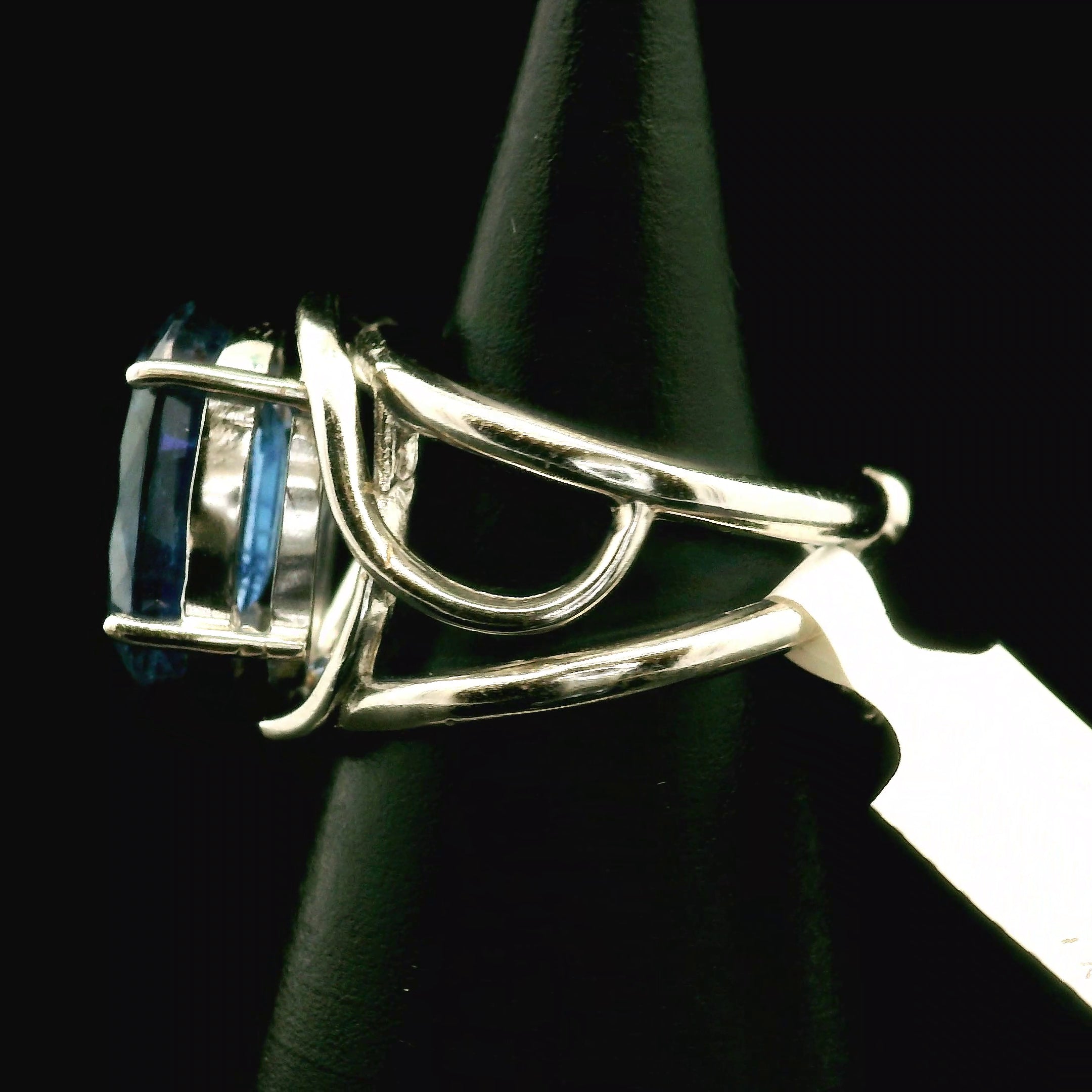 Kyanite Cuff Ring .925 Silver for Energetic Clearing and Purification