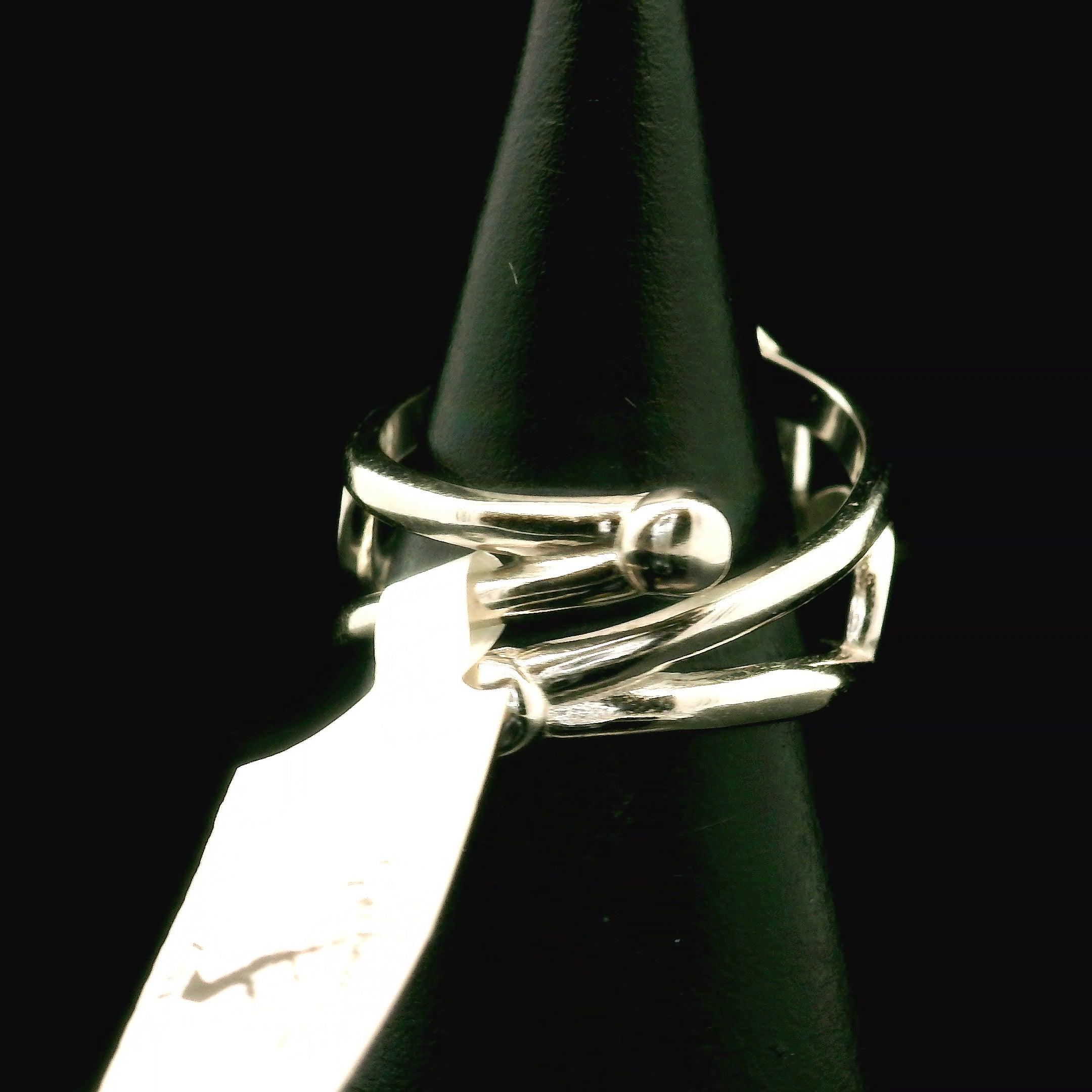 Kyanite Cuff Ring .925 Silver for Energetic Clearing and Purification