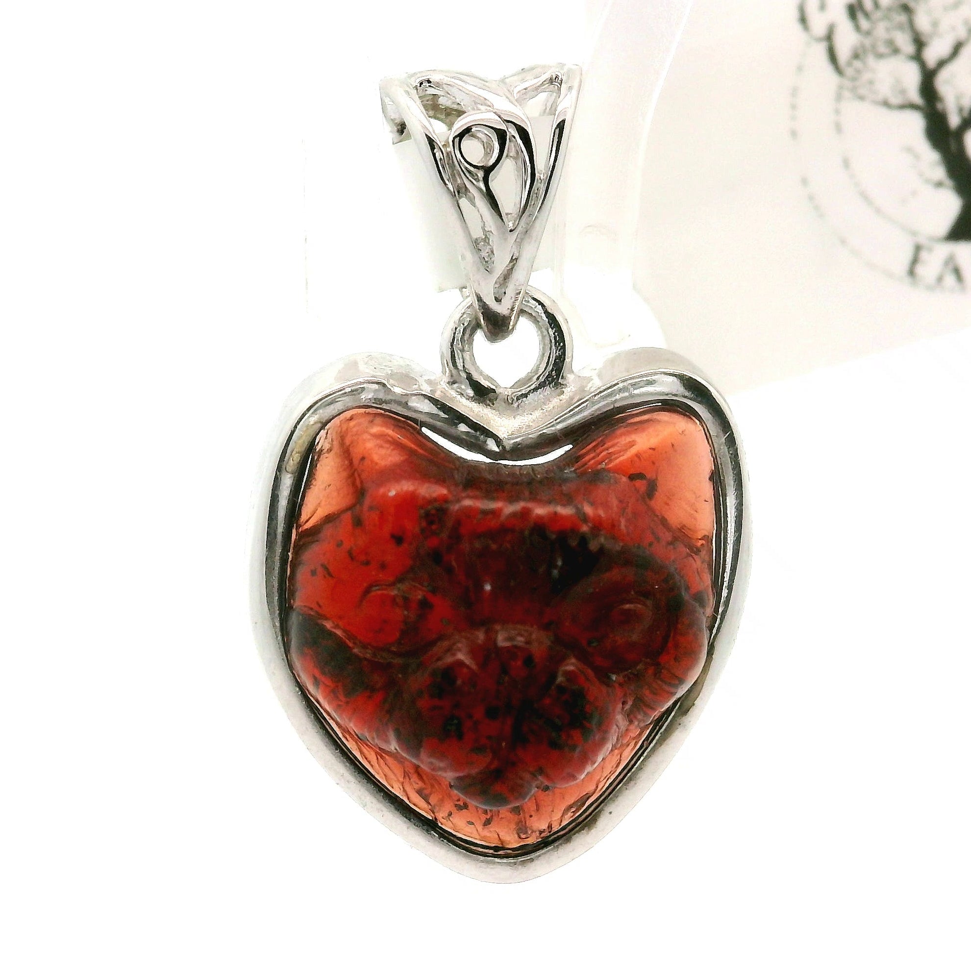 Garnet Carved Feline Pendant .925 Silver for Intuition, Energetic Protection and Connection to Mystery