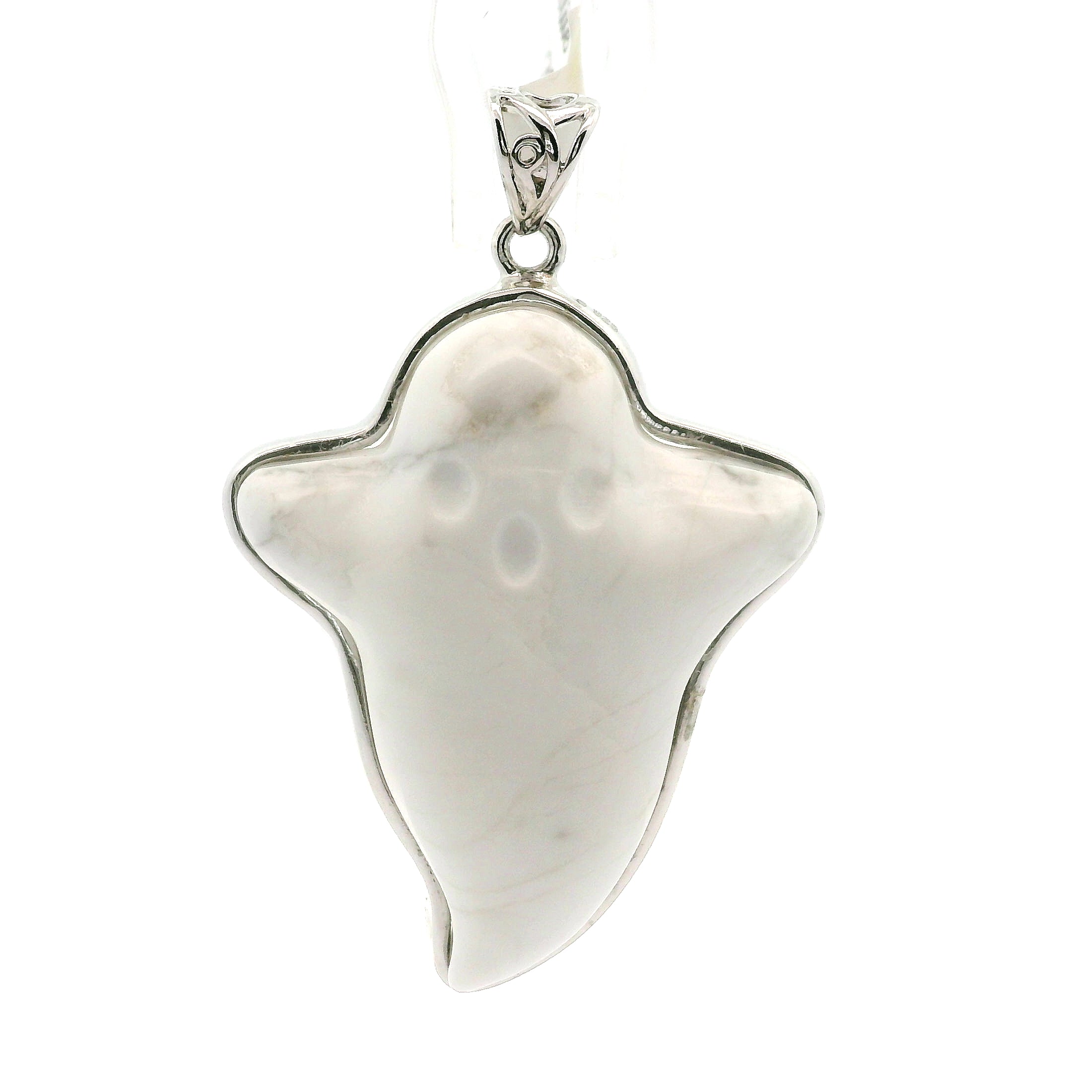Howlite Ghost Pendant .925 Silver for Wisdom and Deep Sleep