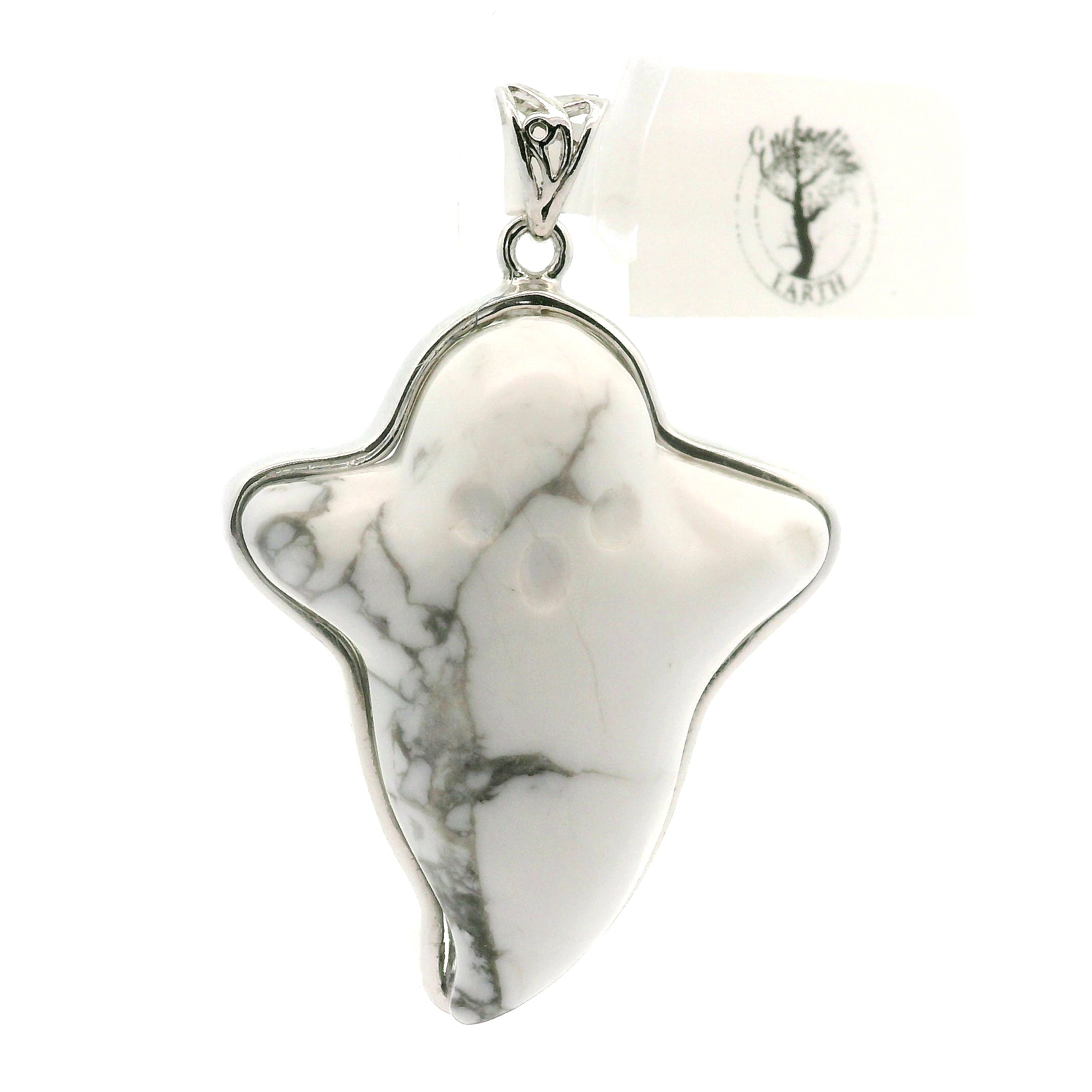 Howlite Ghost Pendant .925 Silver for Wisdom and Deep Sleep