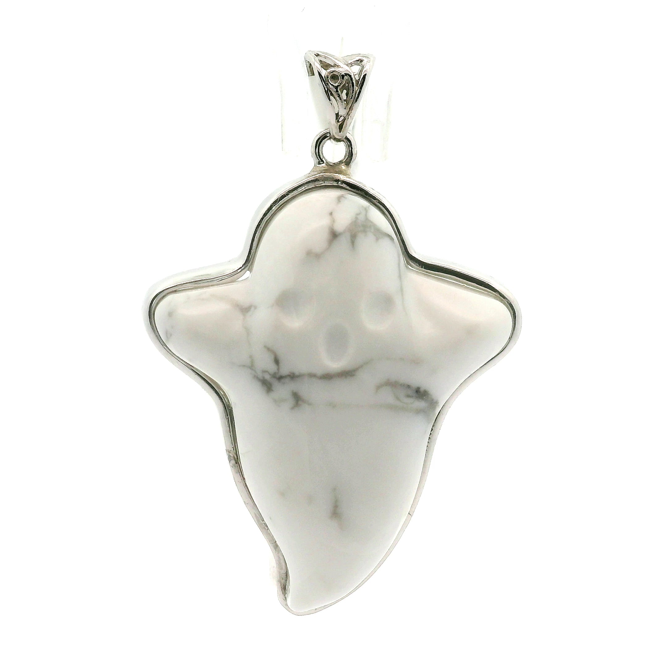 Howlite Ghost Pendant .925 Silver for Wisdom and Deep Sleep