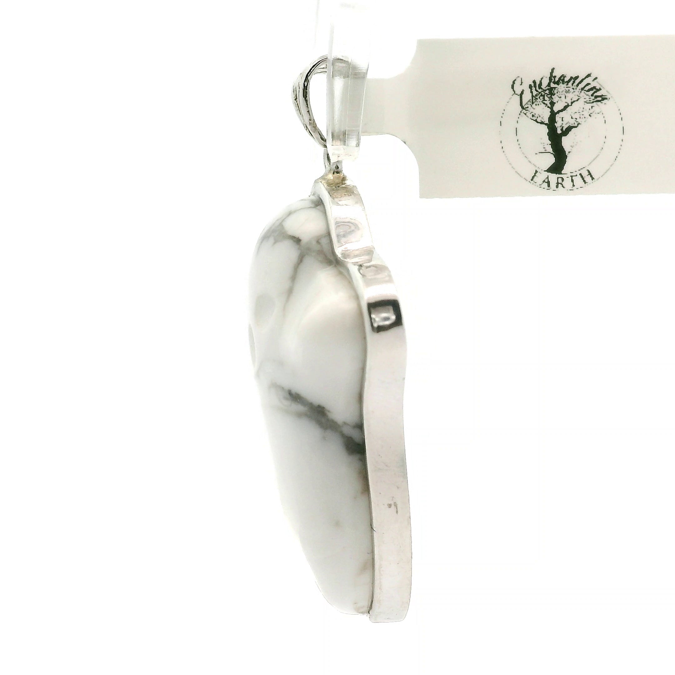 Howlite Ghost Pendant .925 Silver for Wisdom and Deep Sleep