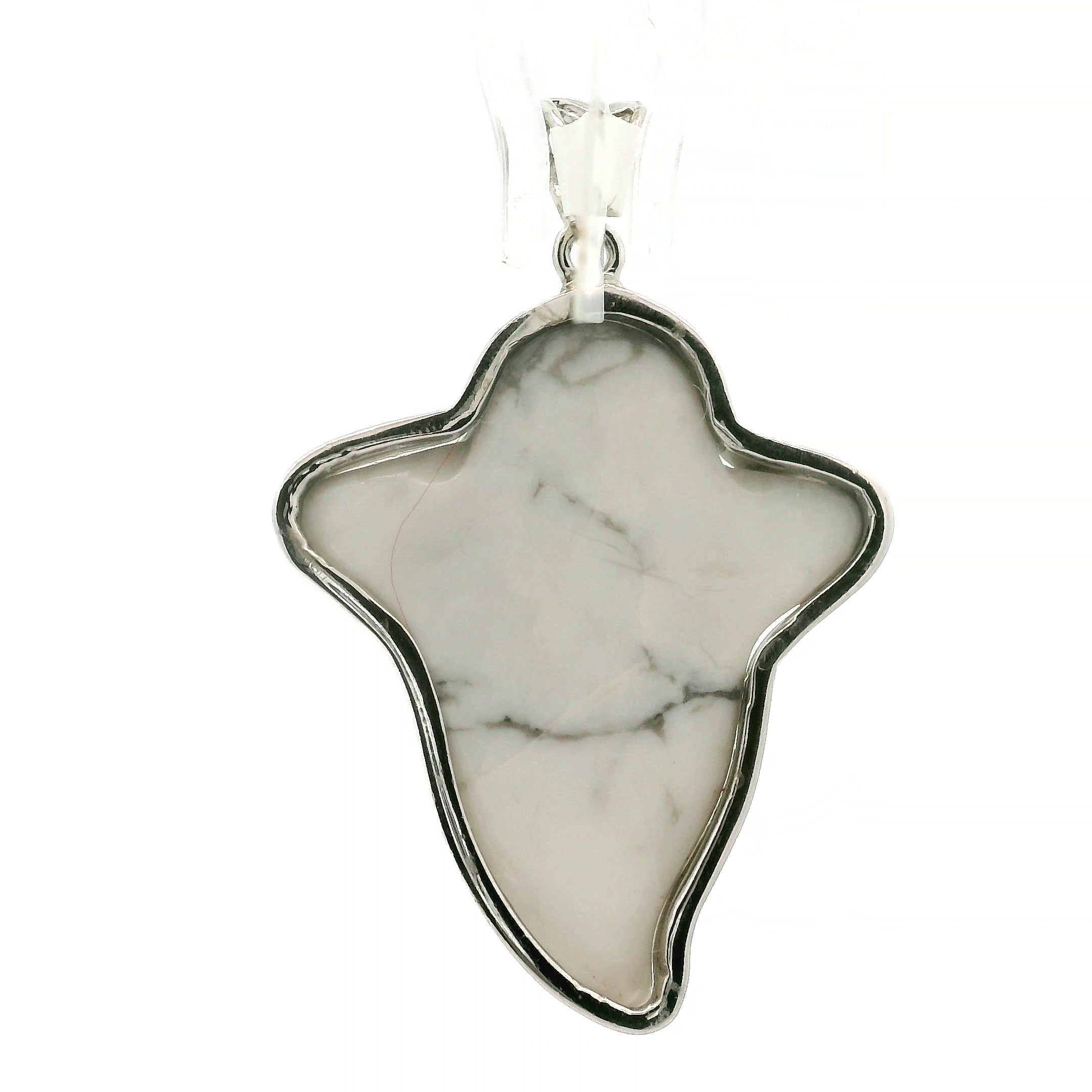 Howlite Ghost Pendant .925 Silver for Wisdom and Deep Sleep