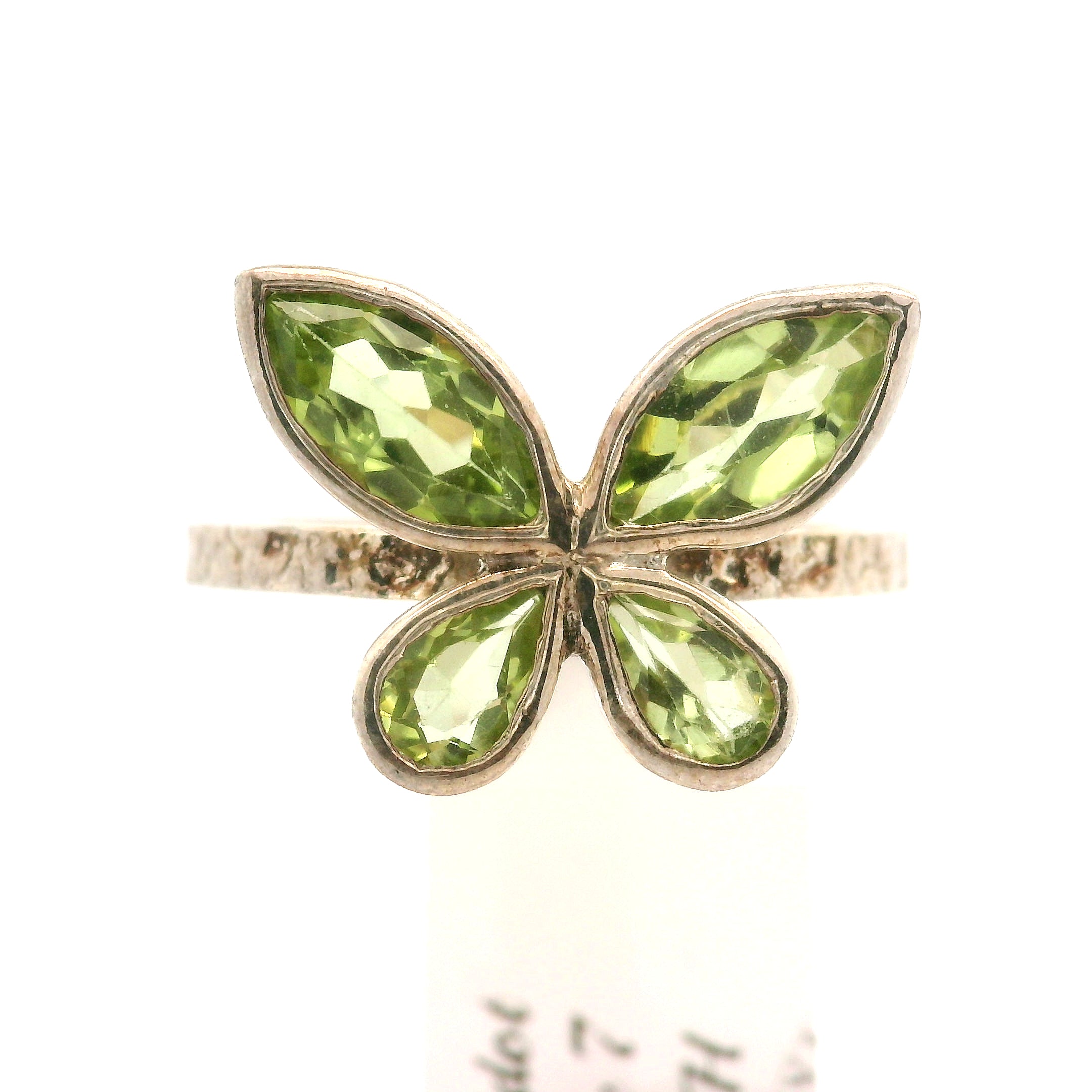Peridot Butterfly Cuff Ring .925 Silver for Prosperity and Personal Power