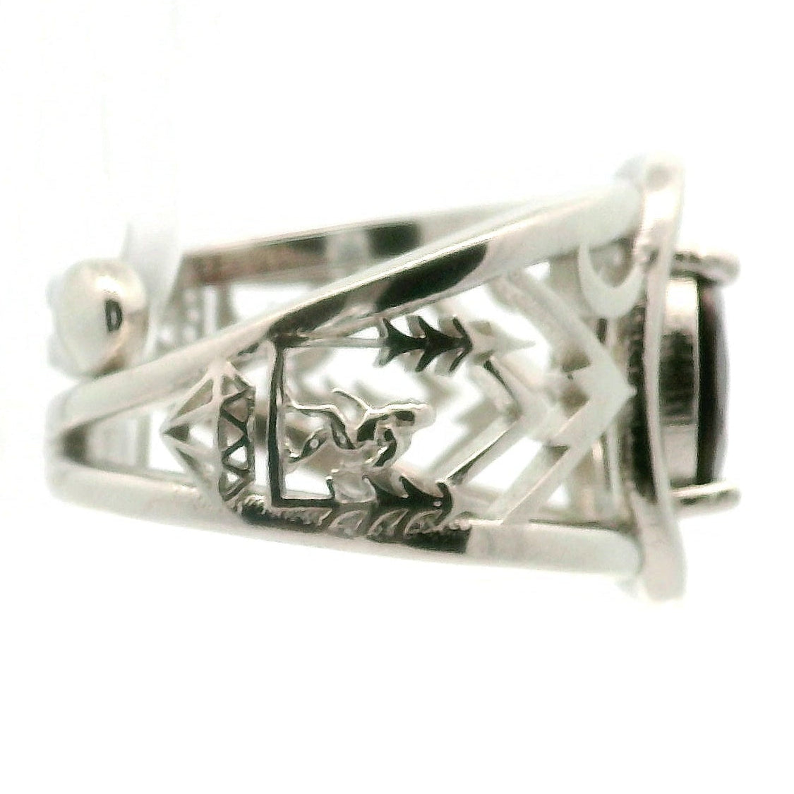 Garnet Sasquatch Cuff Ring .925 Silver for Strength and Connection with Earth