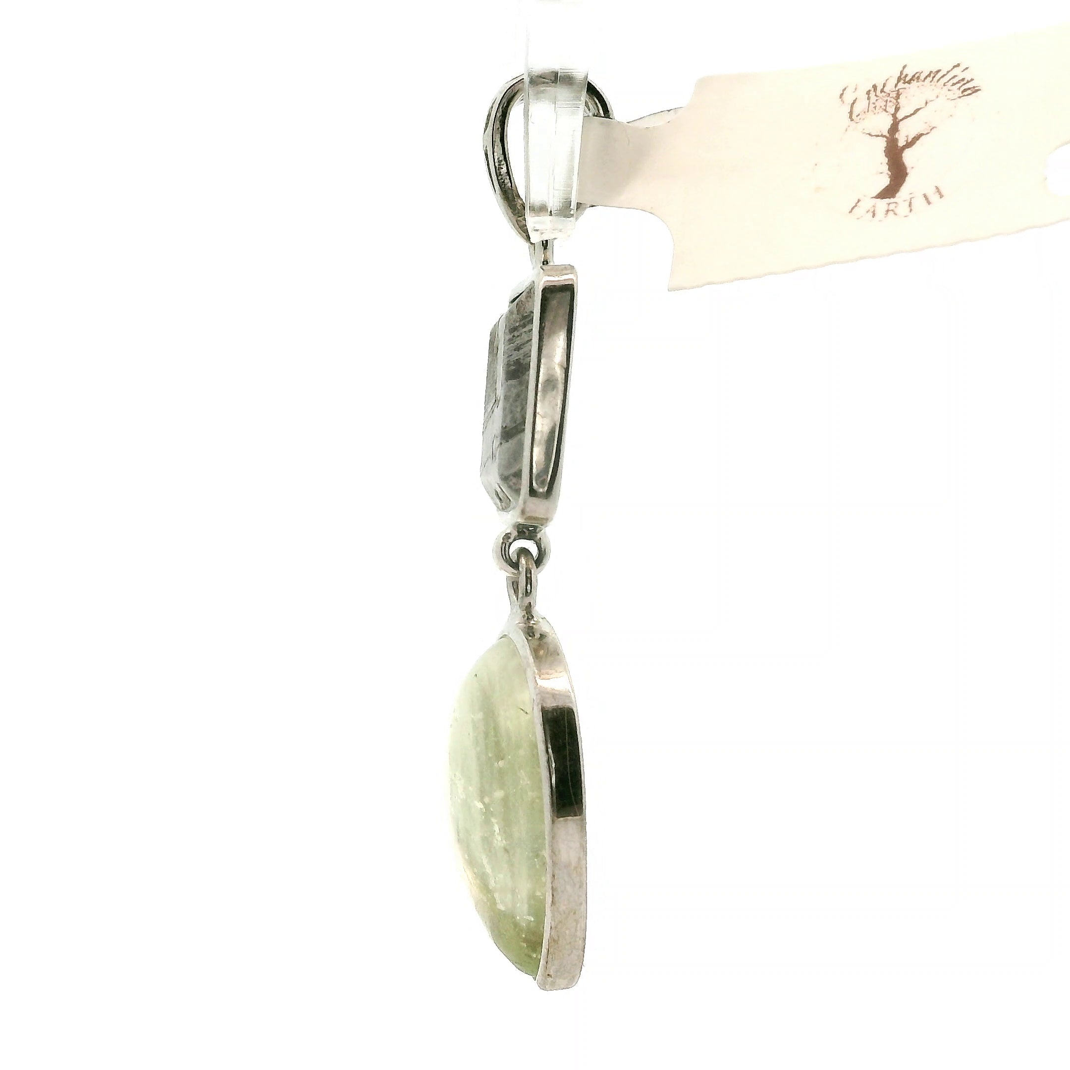 Libyan Desert Glass and Meteorite Pendant .925 Silver for Confidence, Manifestation and Personal Power