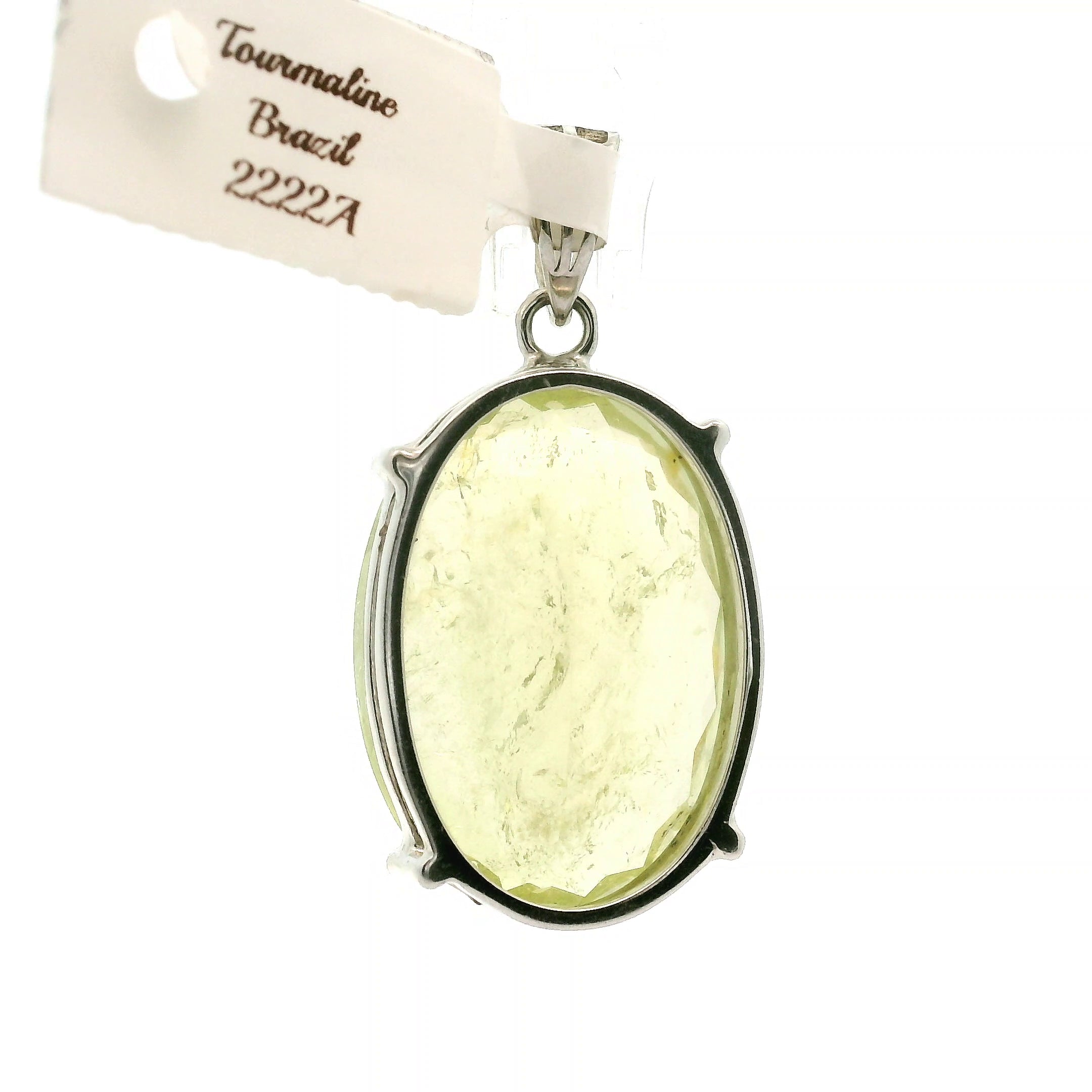 Yellow Tourmaline Pendant .925 Silver for Awareness, Communication and Meditation
