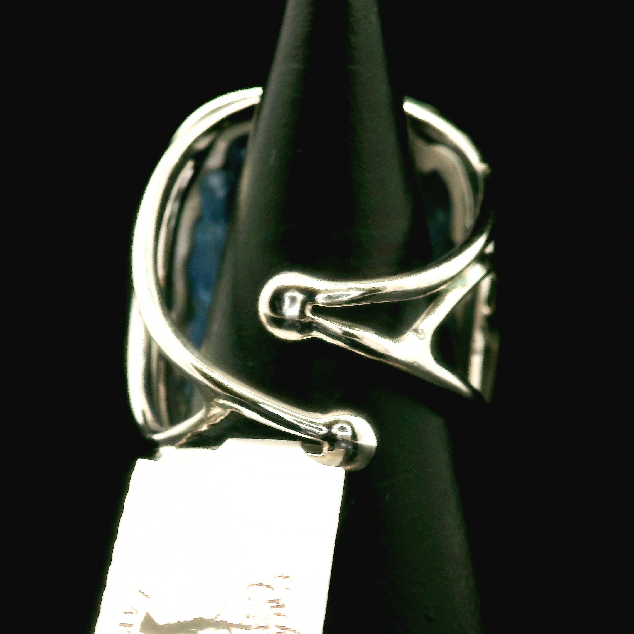 Kyanite Ninetails Cuff Ring .925 Silver for Energetic Clearing and Purification