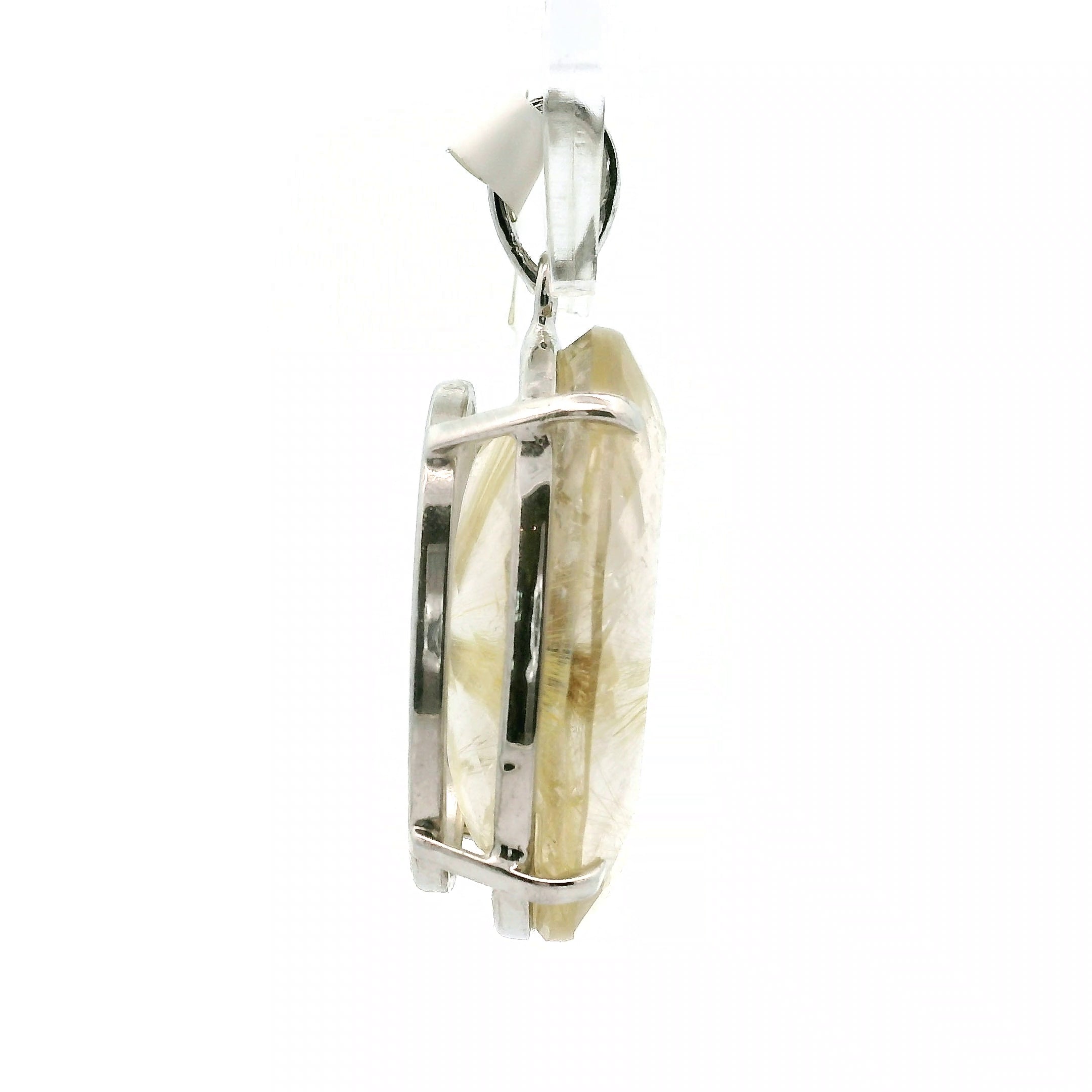 Gold Rutile Pendant .925 Silver for Insight, Meditation & Shamanic Journey