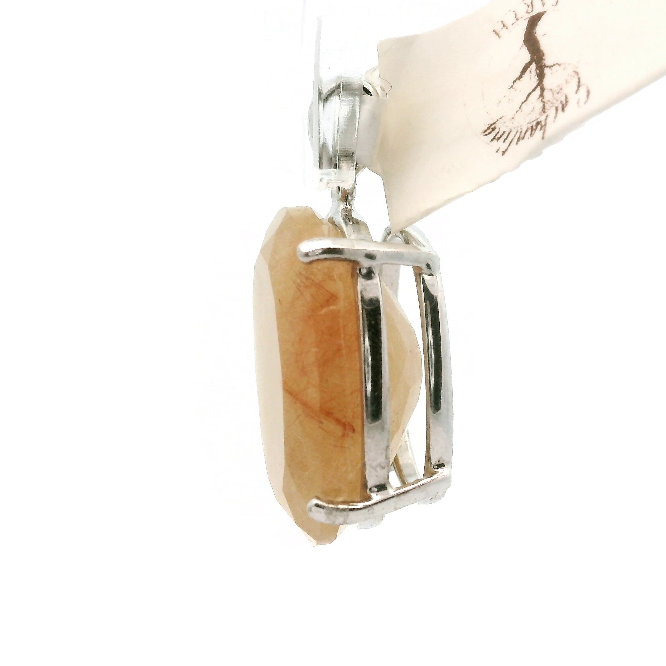 Gold Rutile Pendant .925 Silver for Insight, Meditation & Shamanic Journey