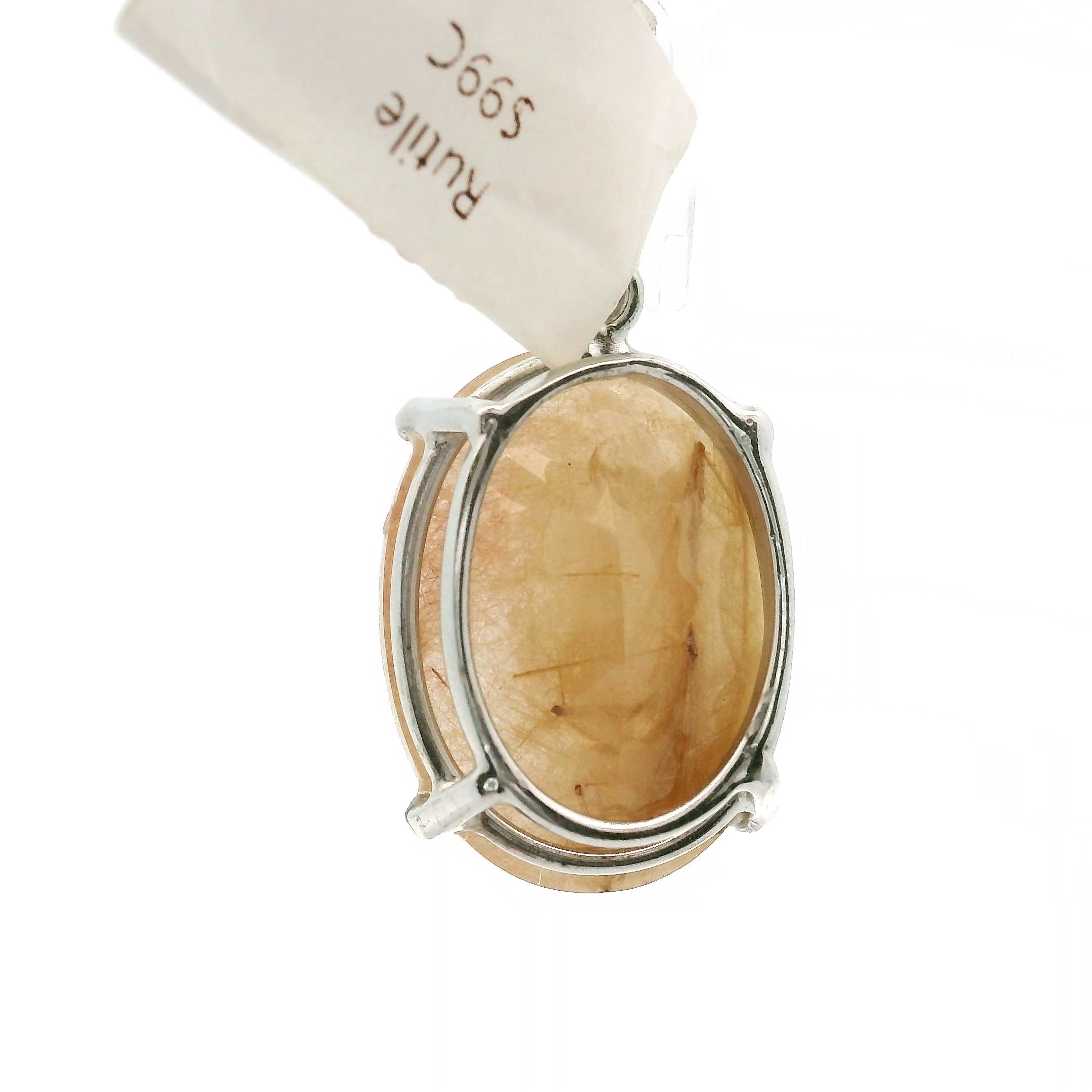 Gold Rutile Pendant .925 Silver for Insight, Meditation & Shamanic Journey