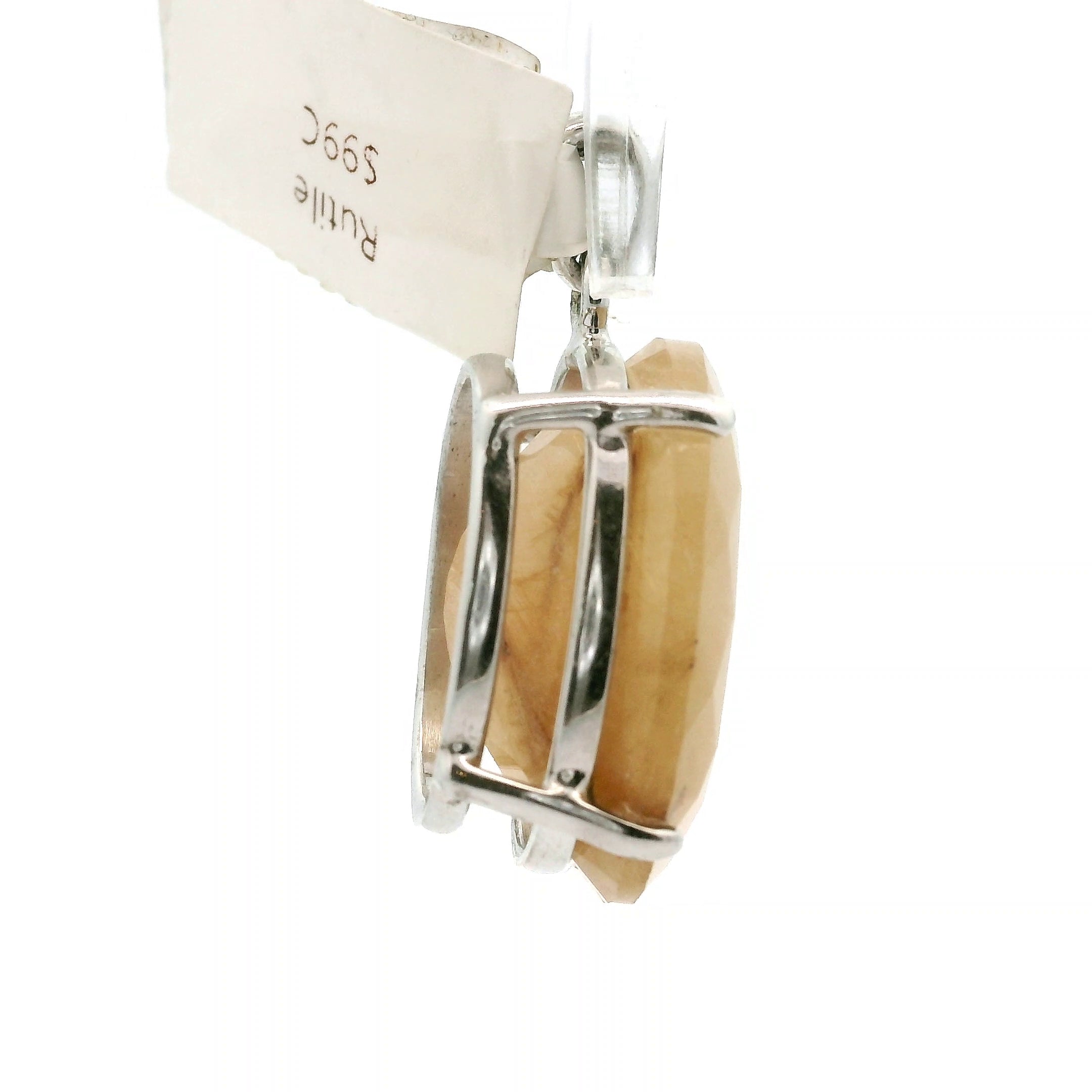 Gold Rutile Pendant .925 Silver for Insight, Meditation & Shamanic Journey