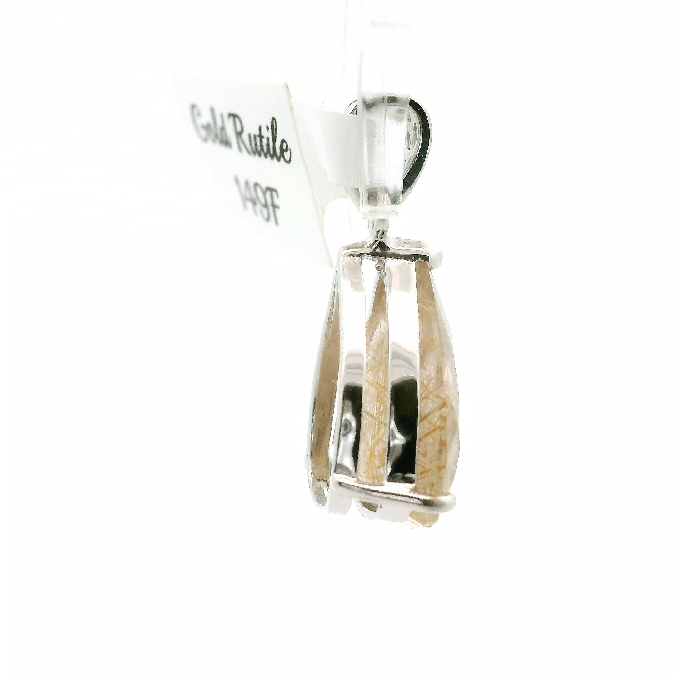 Gold Rutile Pendant .925 Silver for Insight, Meditation & Shamanic Journey