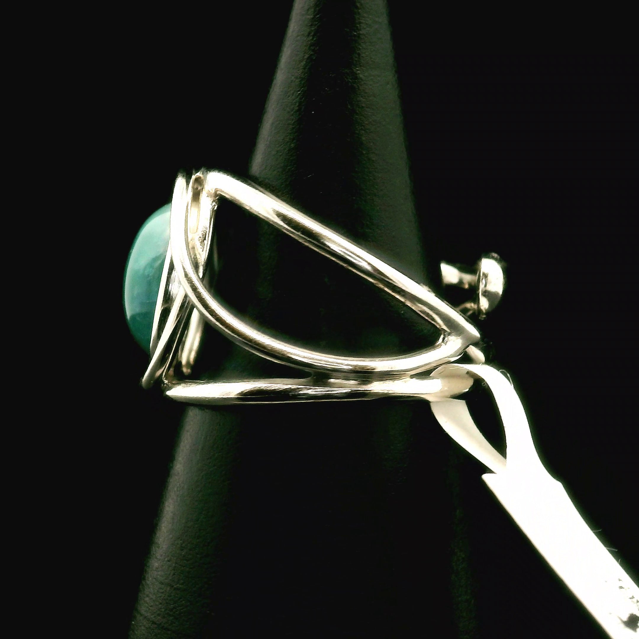 Afghanite Cuff Ring 925 Silver for Accessing the Akashic Records and Psychic Vision