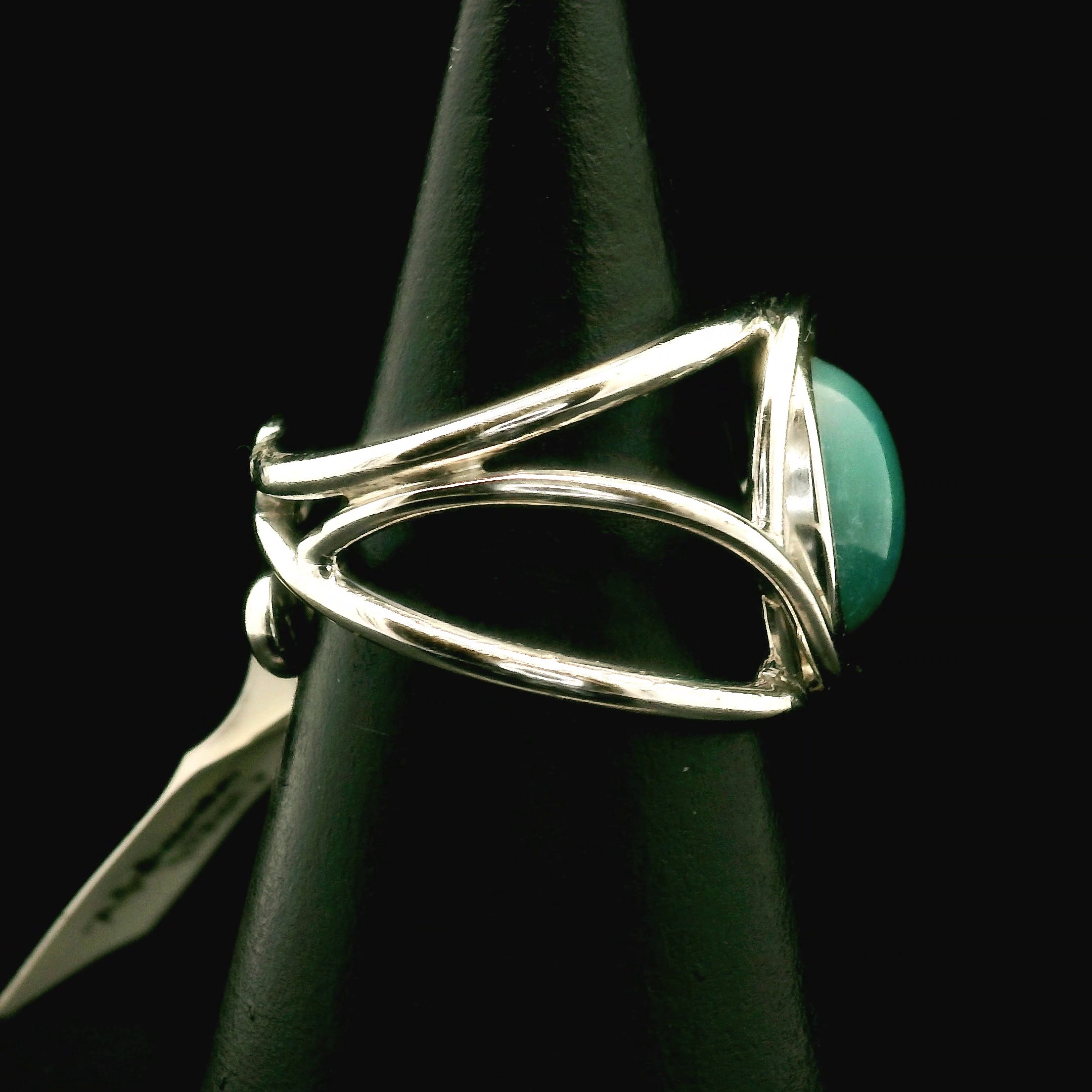 Afghanite Cuff Ring 925 Silver for Accessing the Akashic Records and Psychic Vision