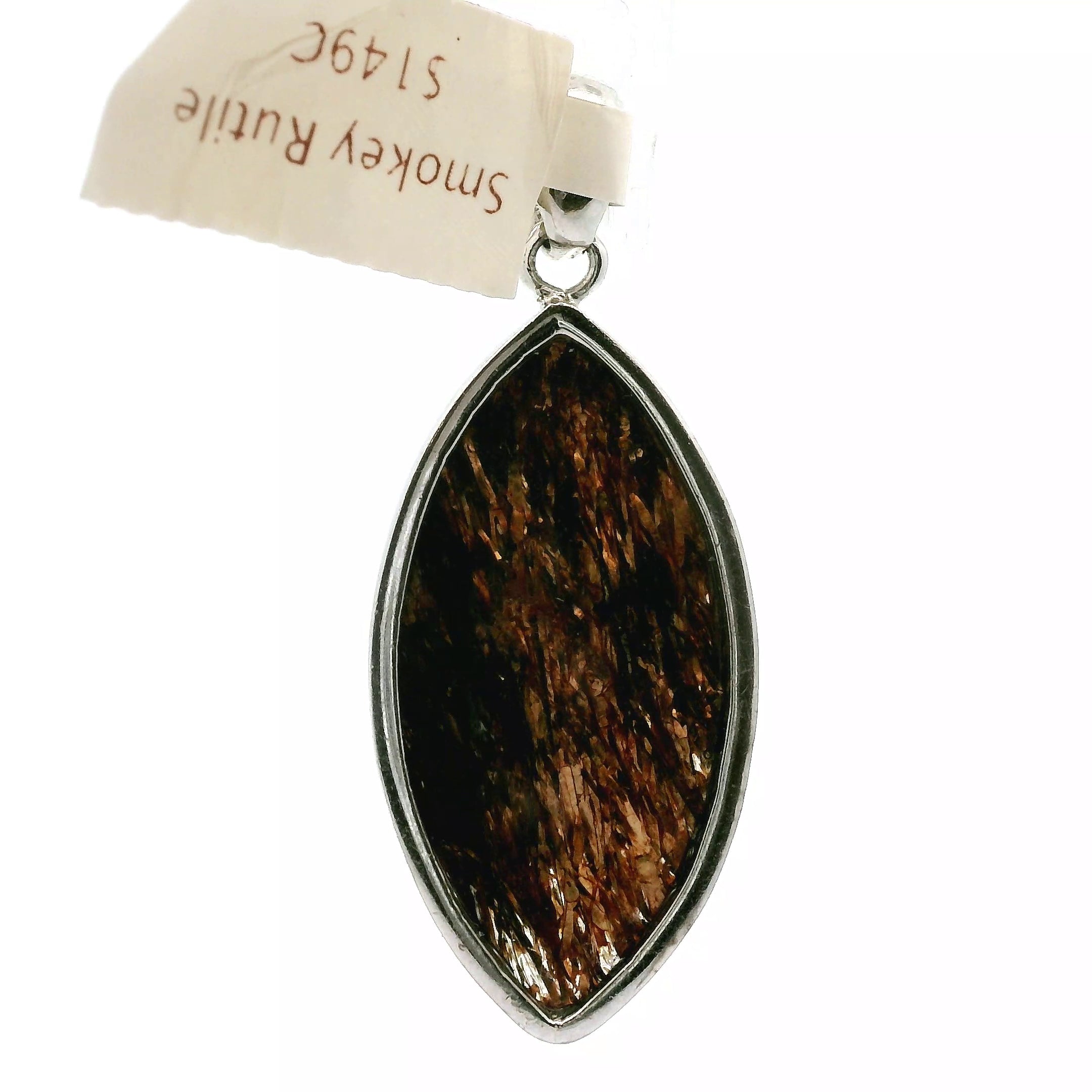 Smoky Quartz with Copper Rutile Pendant .925 Silver for Energetic Cleansing, Accelerated Manifestations and Protection