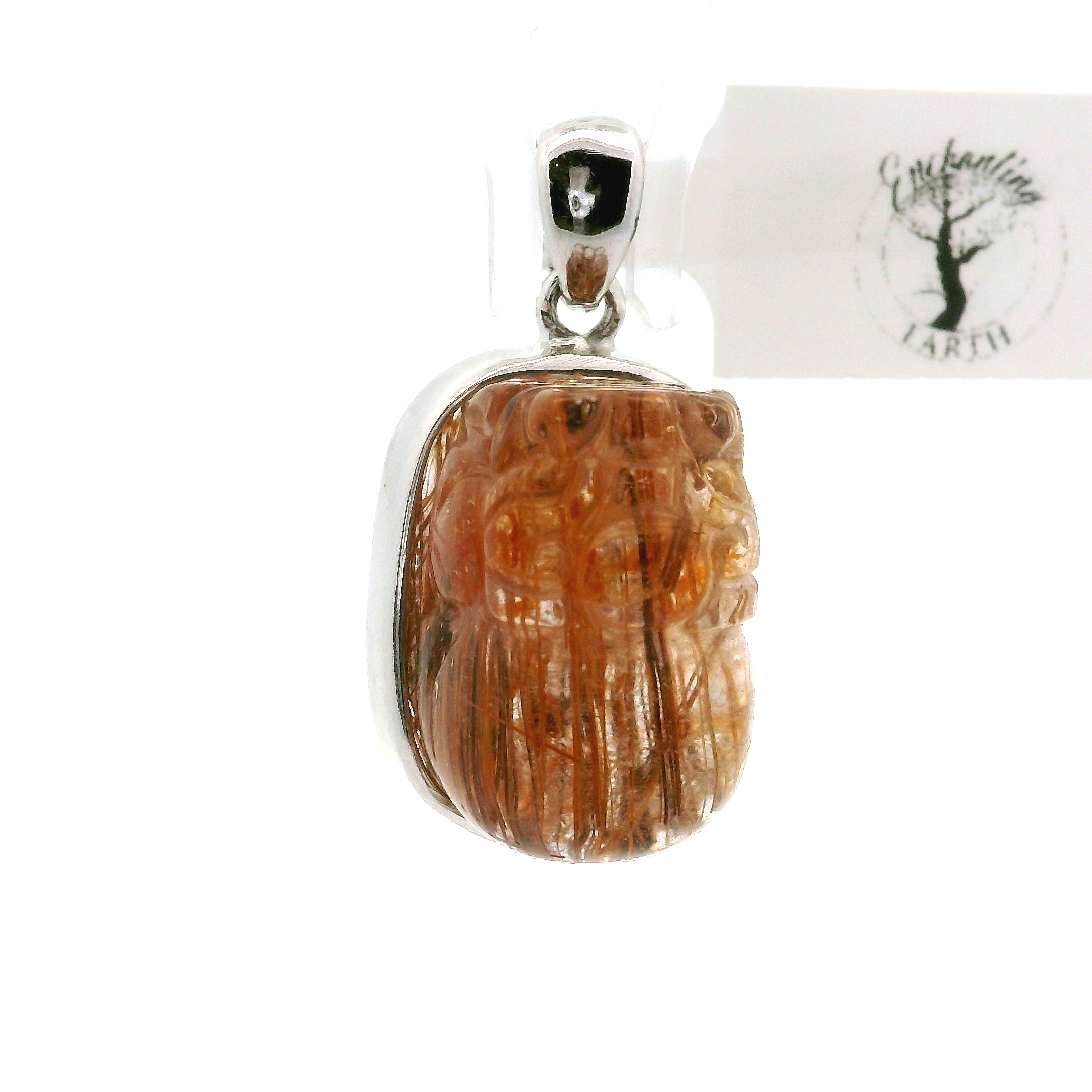 Copper Rutile Pixiu Pendant .925 Silver for Accelerating Intentions and Manifesting