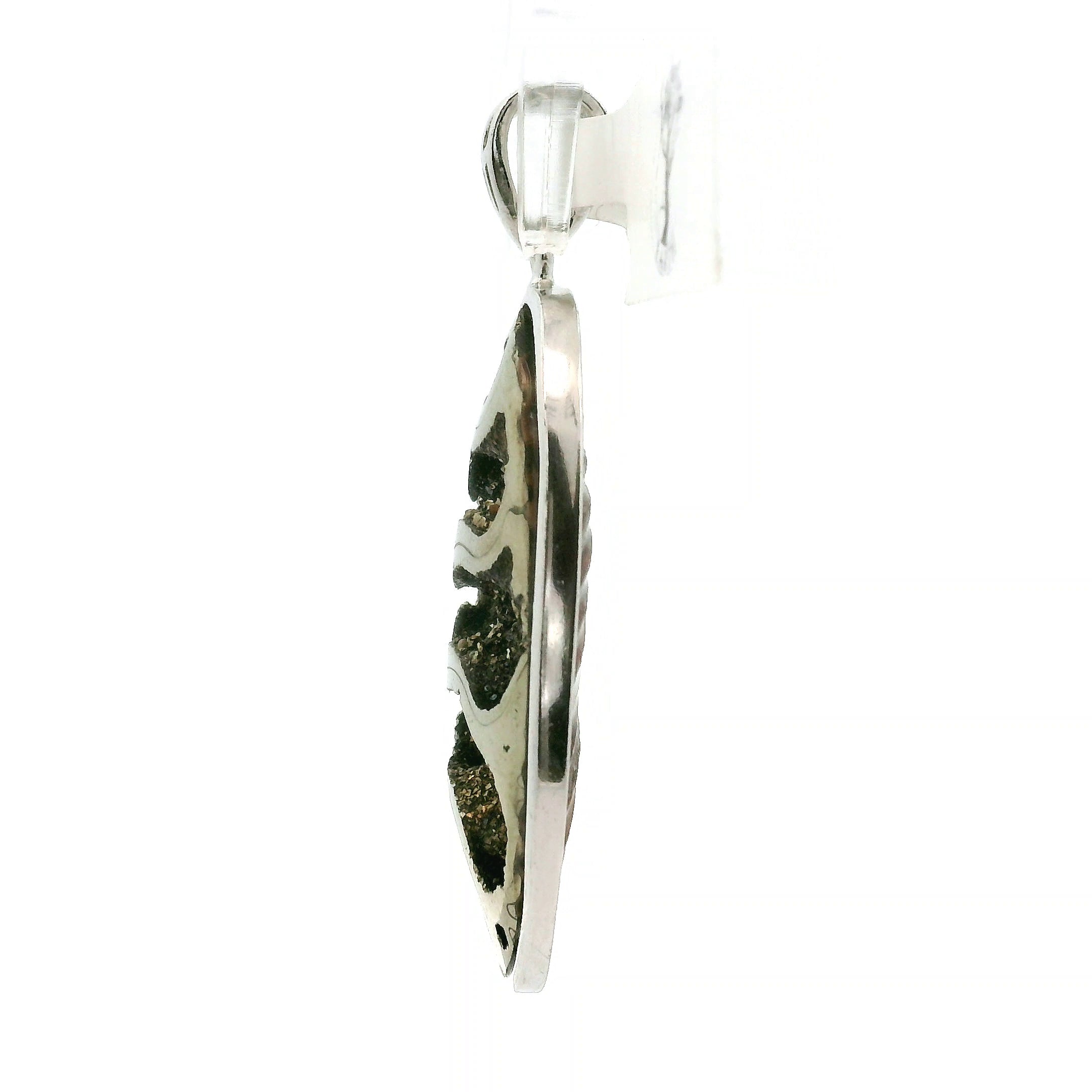 Pyrite Ammonite Pendant .925 Silver for Luck & Manifestation