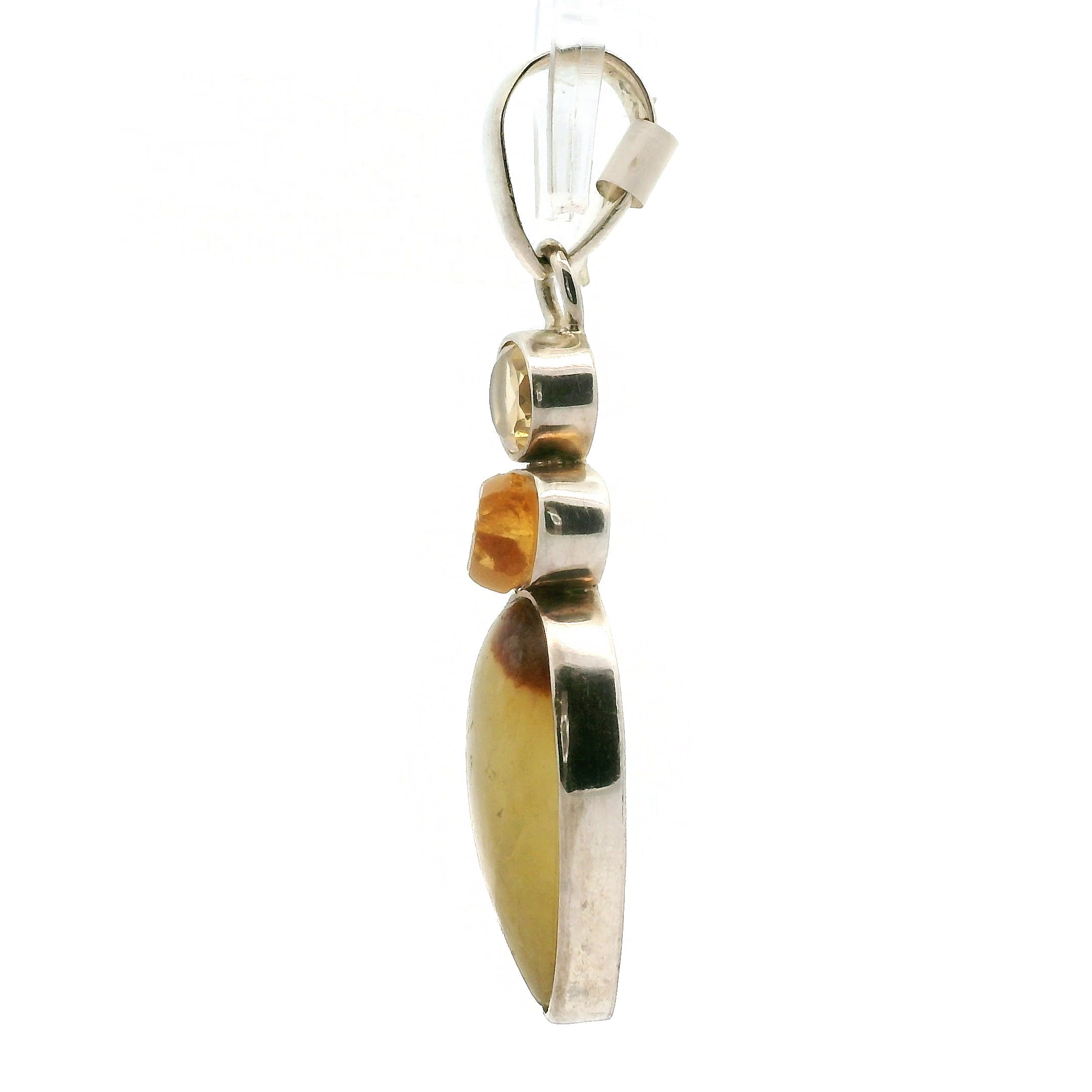 Septarian Multi-Stone Pendant .925 Silver for Grounding, Confidence and Transformation