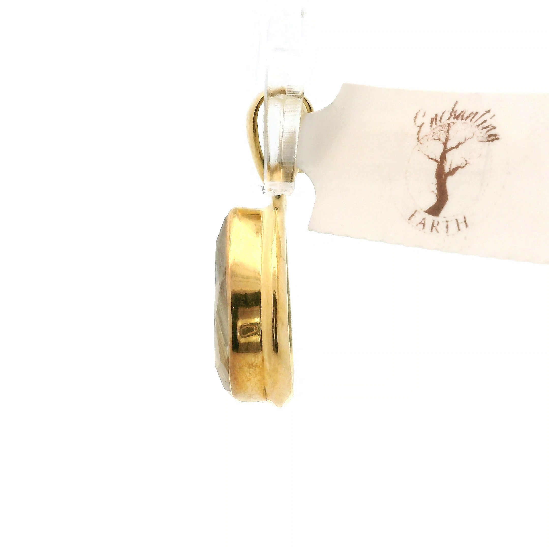 Gold Rutile Pendant .925 Silver with Gold Plating for Insight, Meditation & Shamanic Journey