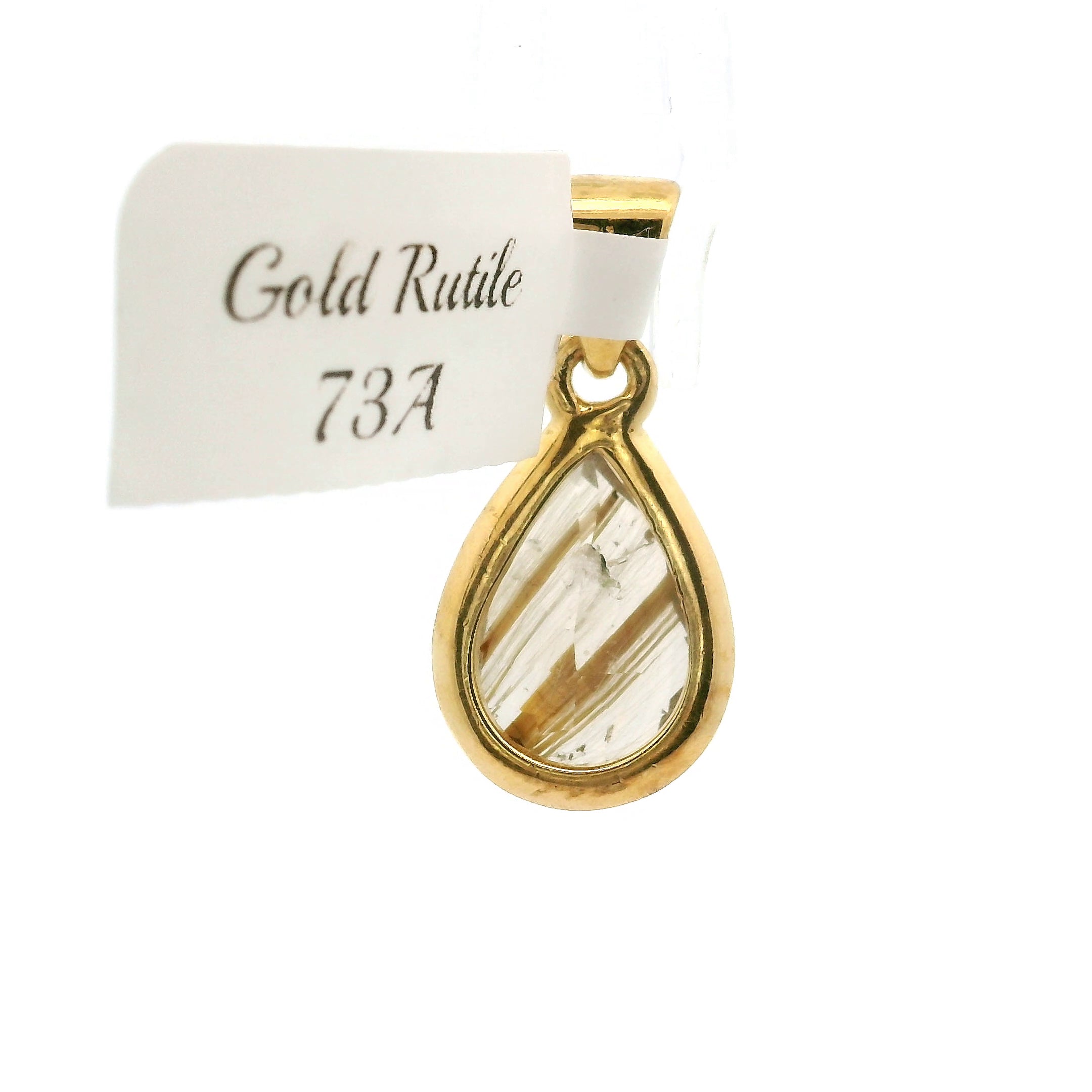 Gold Rutile Pendant .925 Silver with Gold Plating for Insight, Meditation & Shamanic Journey