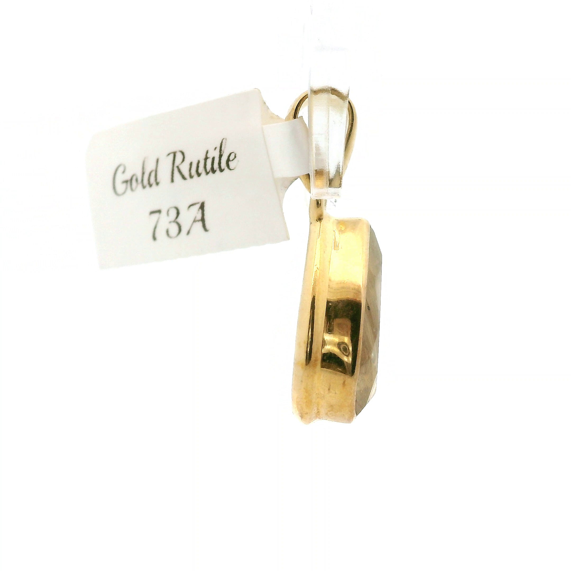 Gold Rutile Pendant .925 Silver with Gold Plating for Insight, Meditation & Shamanic Journey