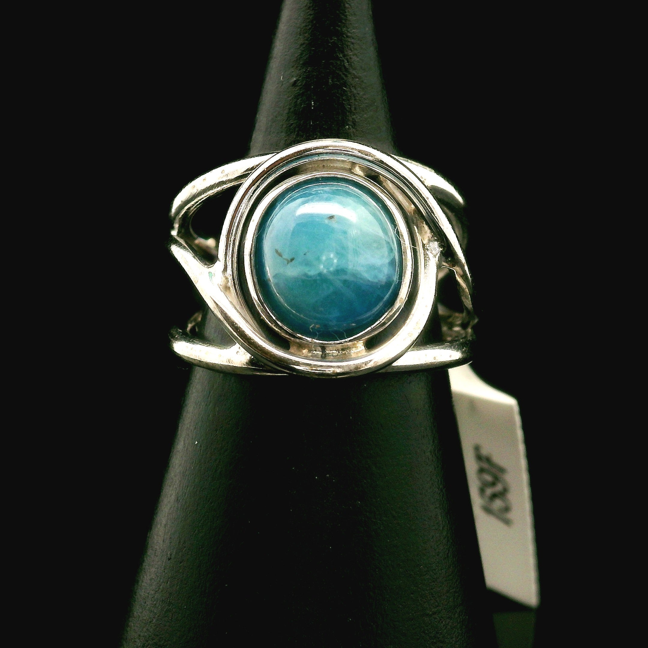 Afghanite Cuff Ring 925 Silver for Accessing the Akashic Records and Psychic Vision