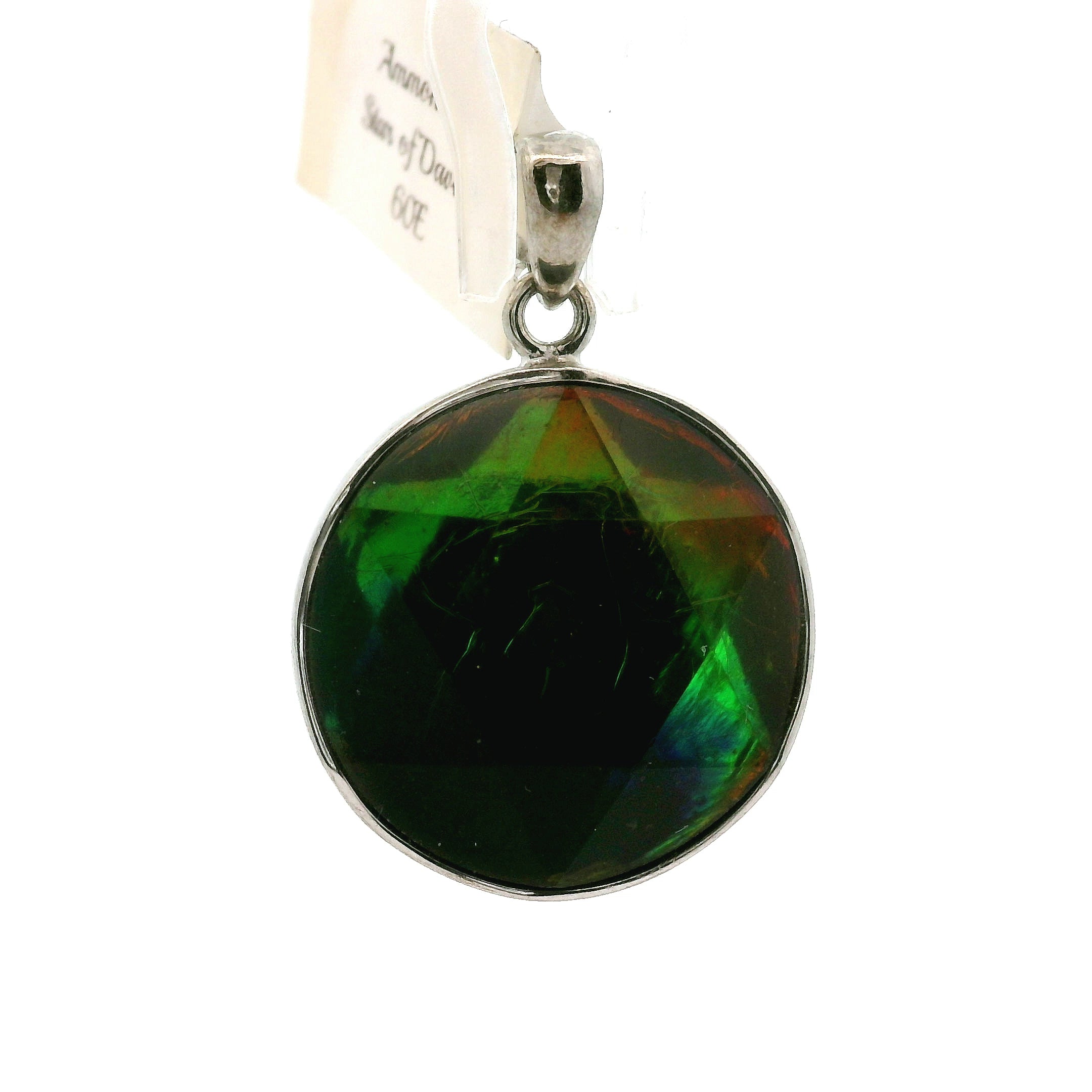 Ammolite Star of David Pendant .925 Silver for Transformation and Boosting your Life Force Energy