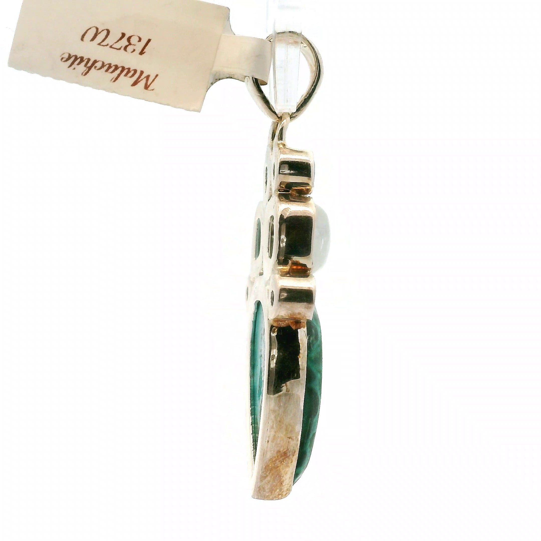 Malachite Multi-Stone Pendant .925 Silver for Abundance, Luck and Transformation
